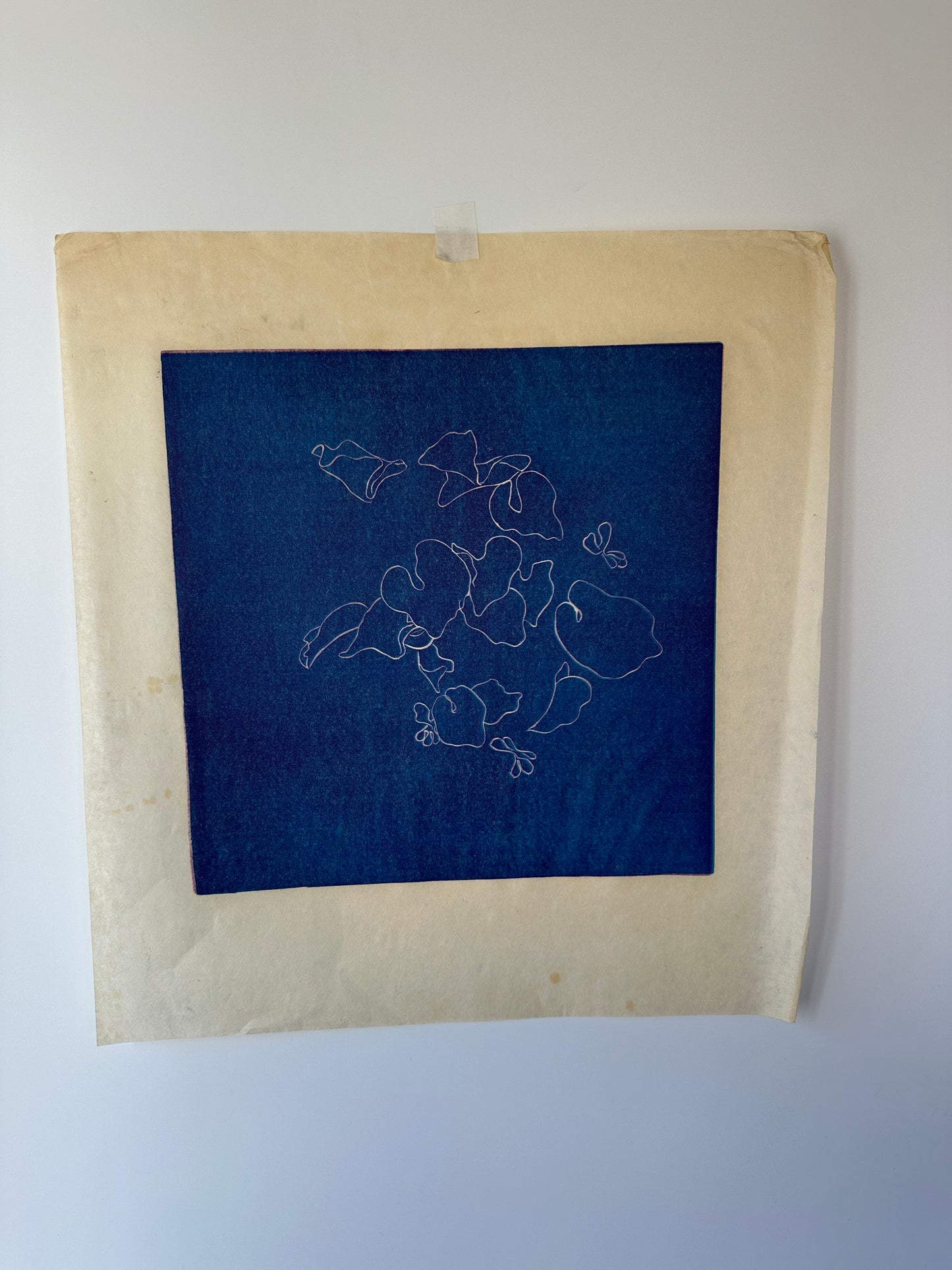 “FLYING VIOLETS” Linocut by the late Jane Matteson