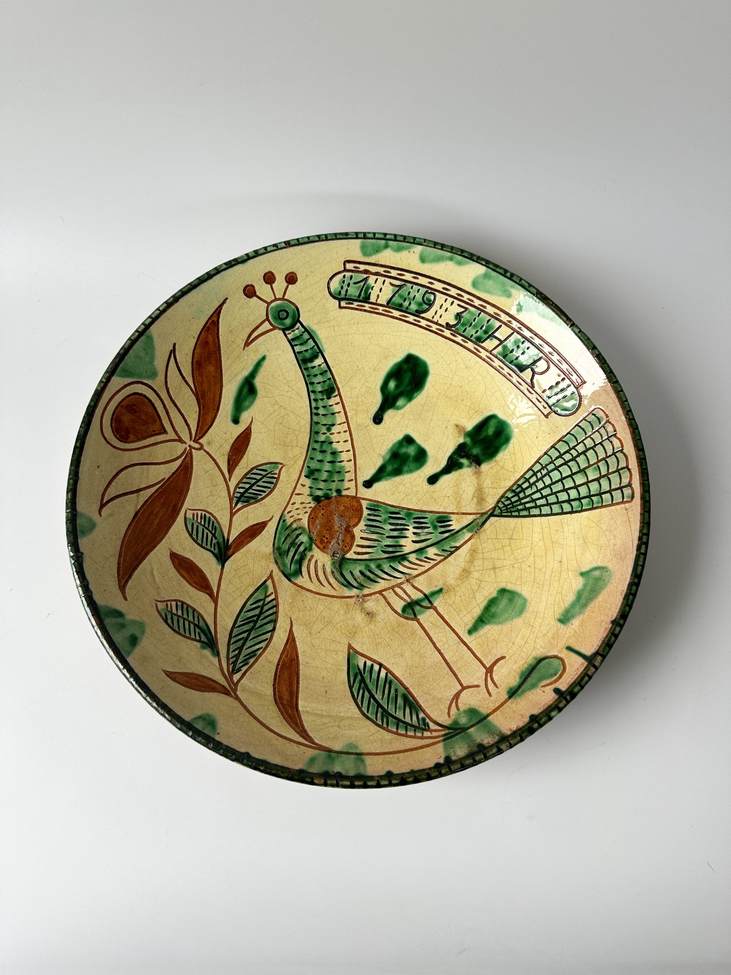Heinrich Roth Redware Bowl Hand Painted from Italy