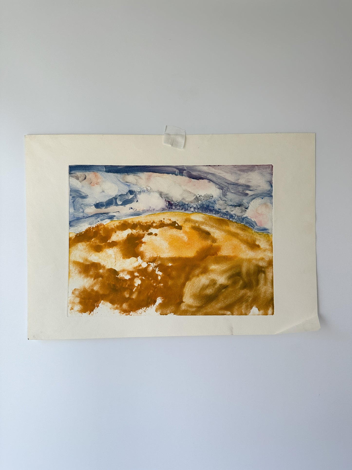 MOUNTAIN LANDSCAPE Lithograph by Late Artist Jane Matteson