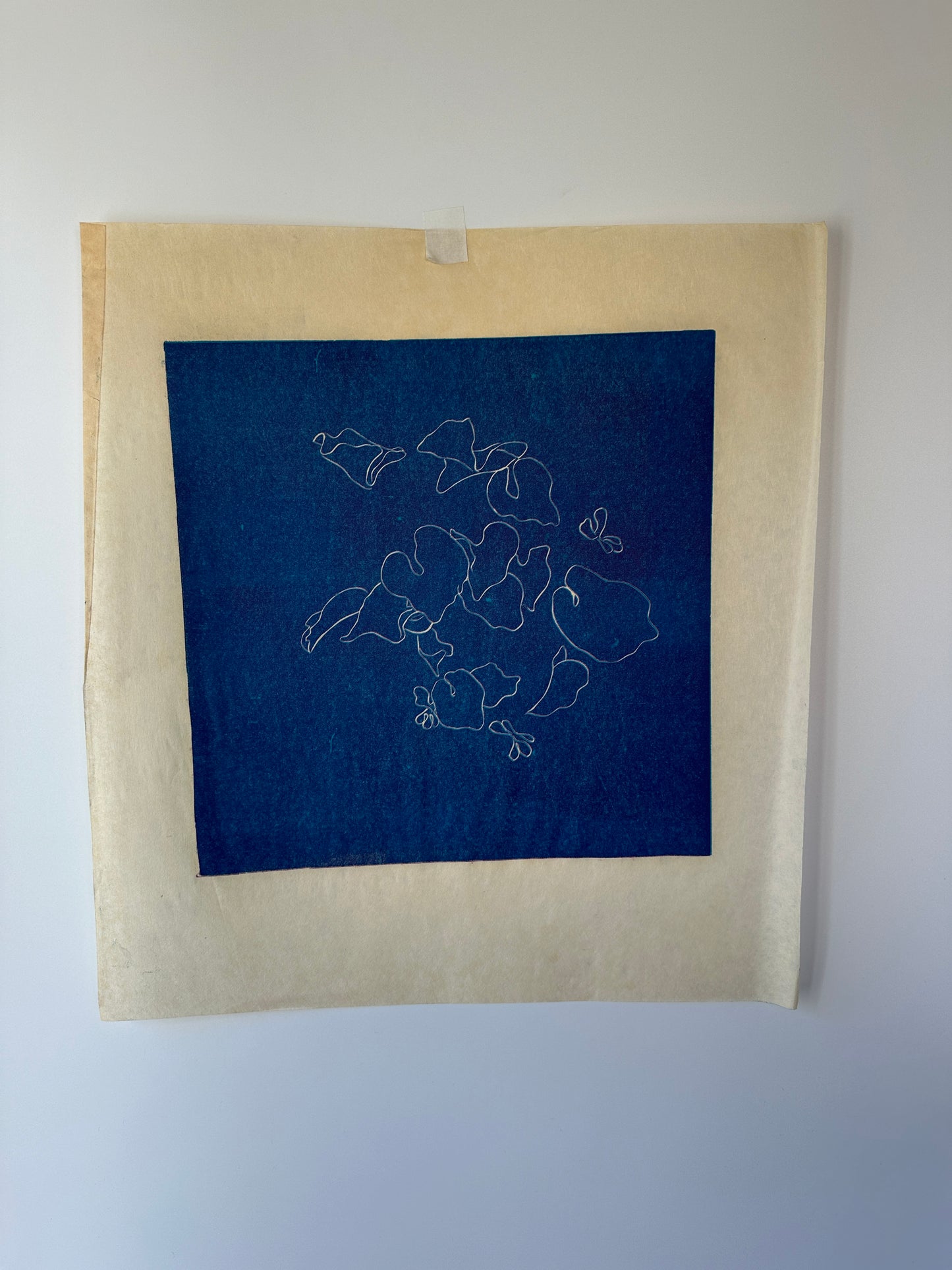 “FLYING VIOLETS” Linocut by the late Jane Matteson