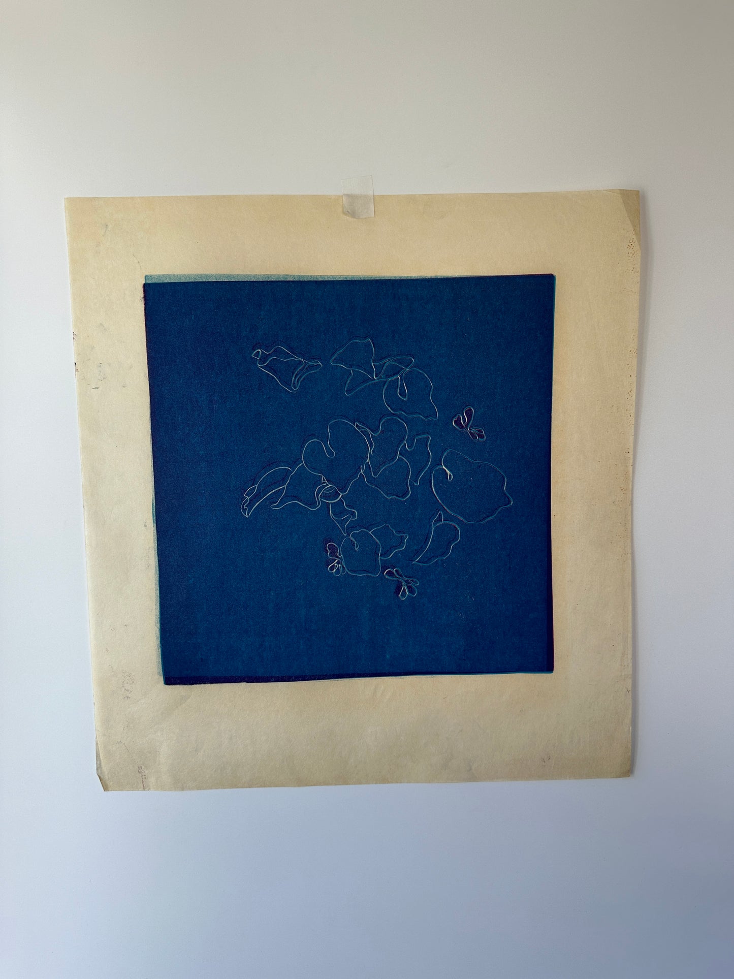 “FLYING VIOLETS” Linocut by the late Jane Matteson