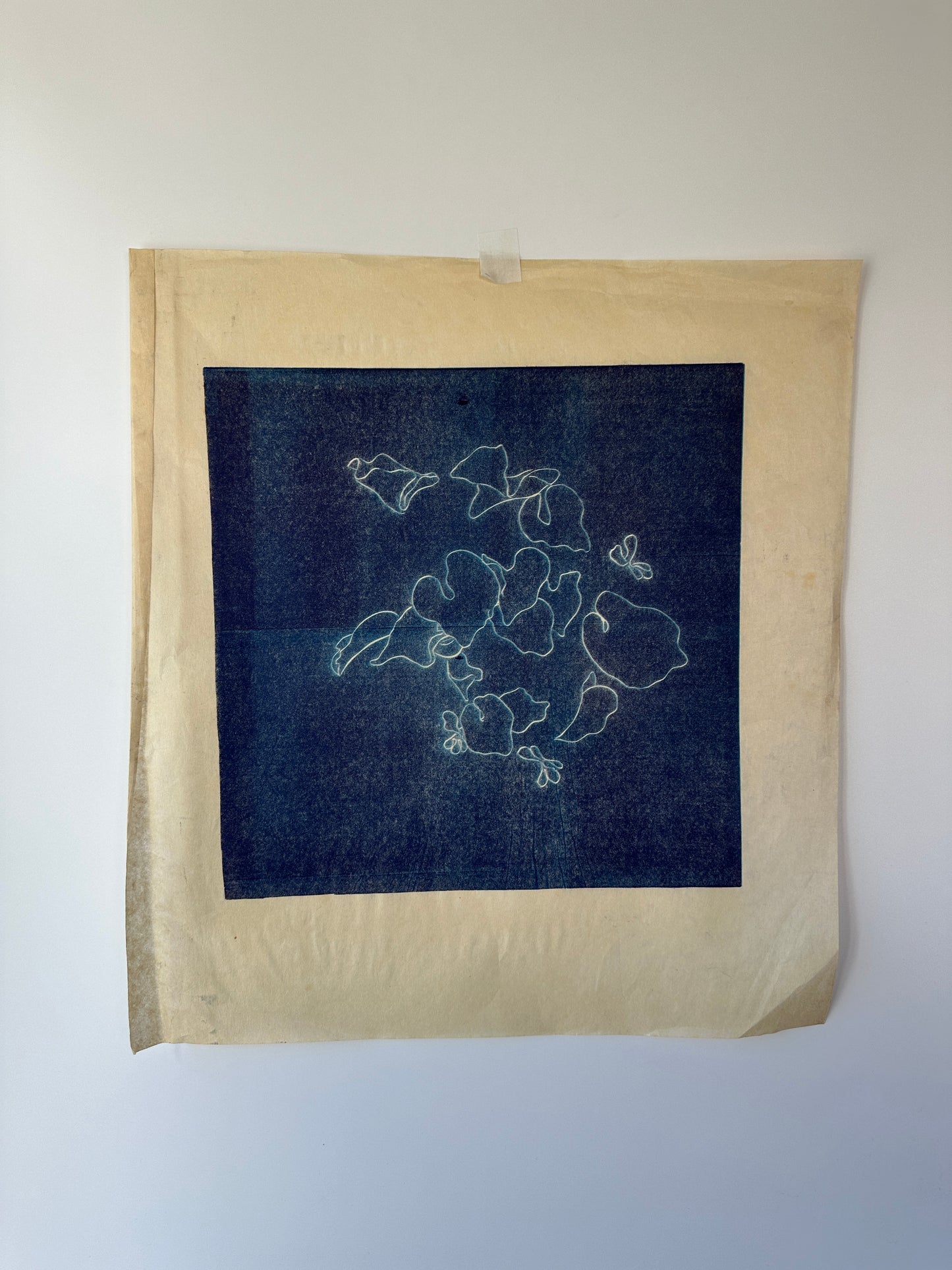 “FLYING VIOLETS” Linocut by the late Jane Matteson