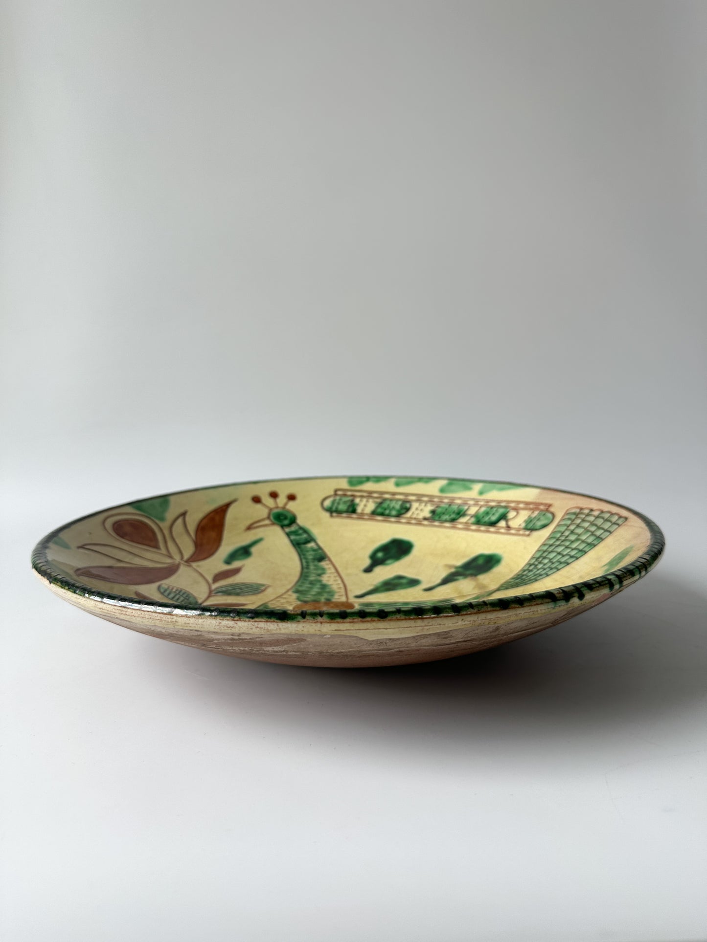 Heinrich Roth Redware Bowl Hand Painted from Italy