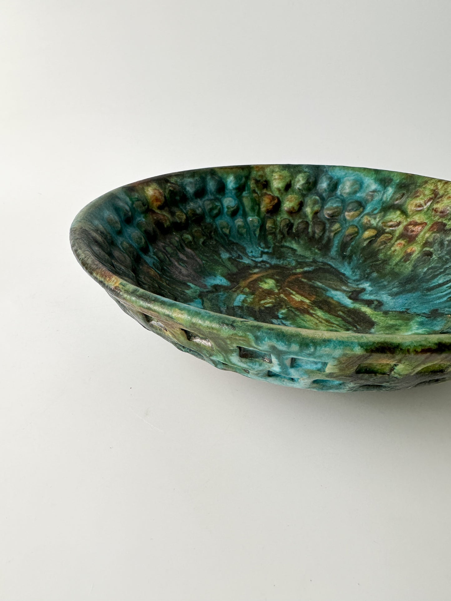 Alvino Bagni "Sea Garden" Vintage MCM Pottery Bowl