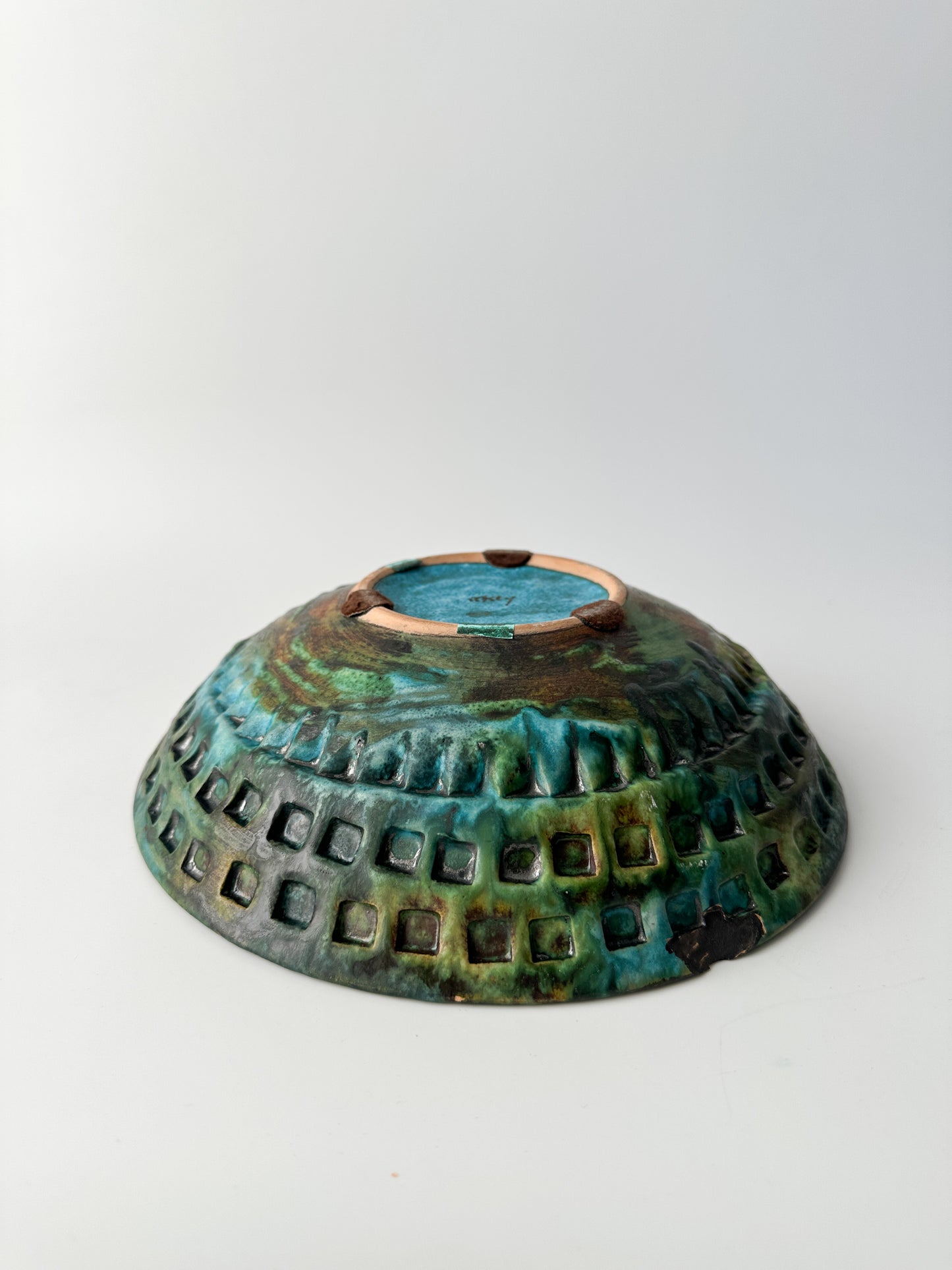Alvino Bagni "Sea Garden" Vintage MCM Pottery Bowl