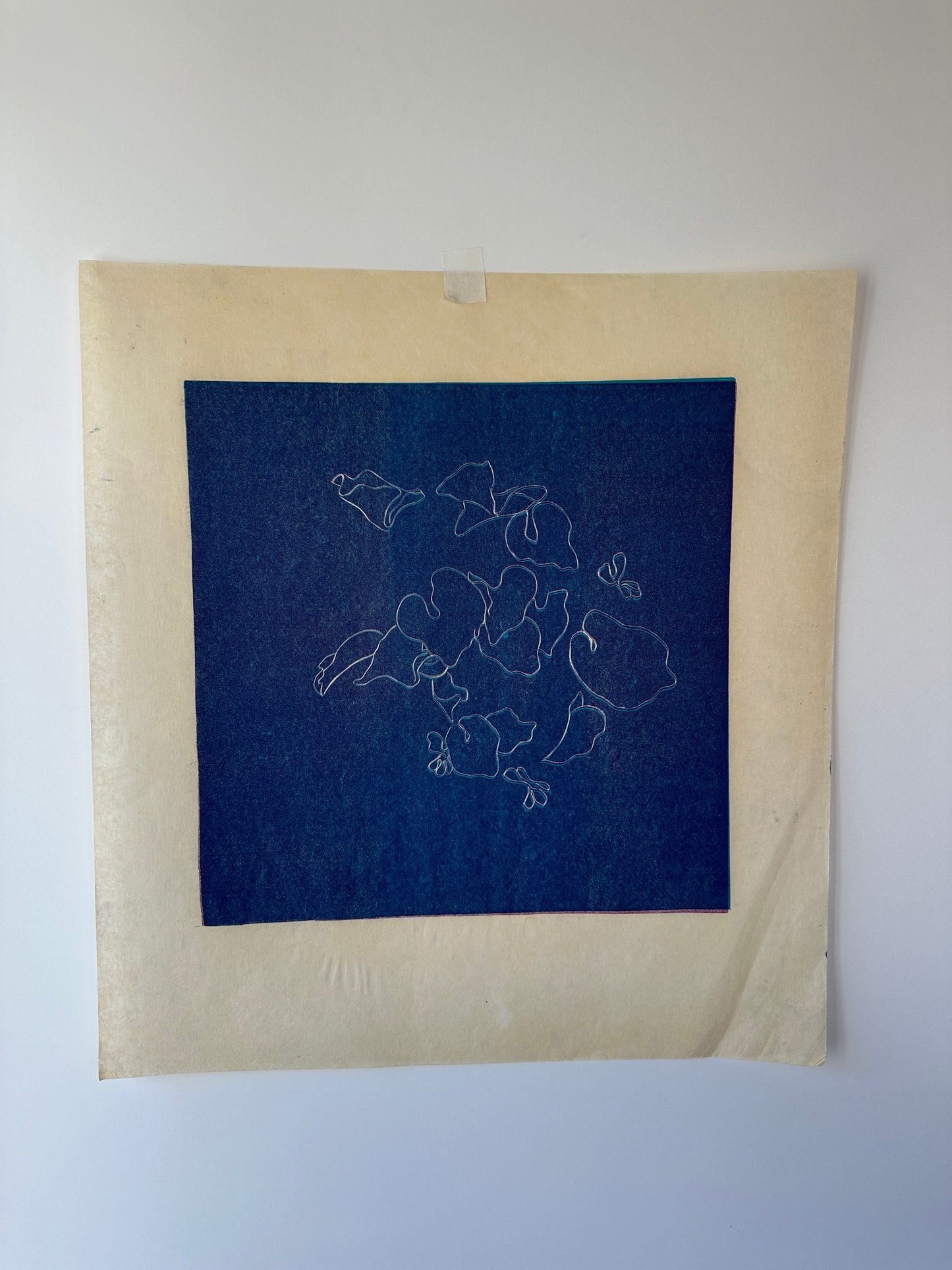 “FLYING VIOLETS” Linocut by the late Jane Matteson