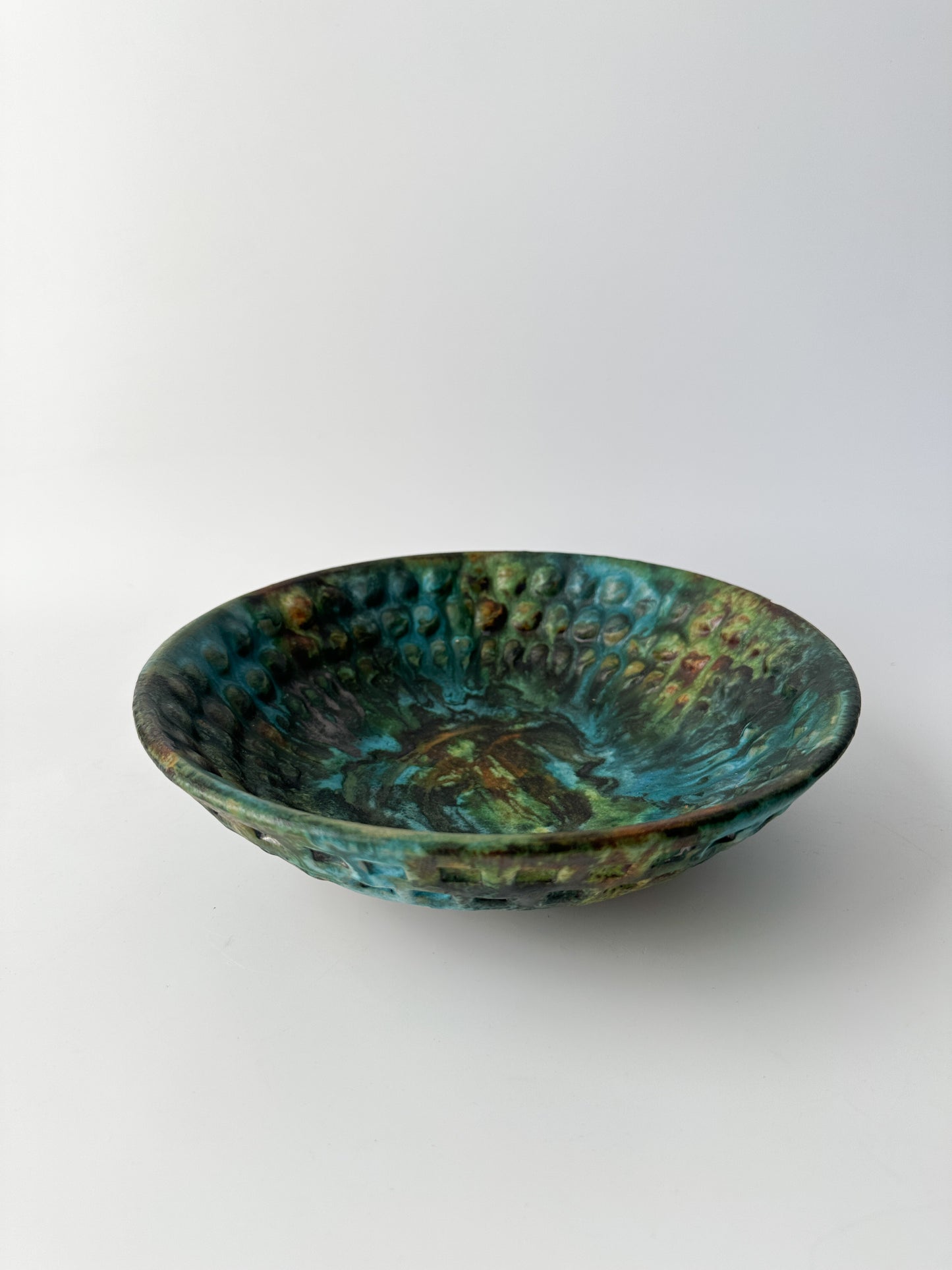 Alvino Bagni "Sea Garden" Vintage MCM Pottery Bowl