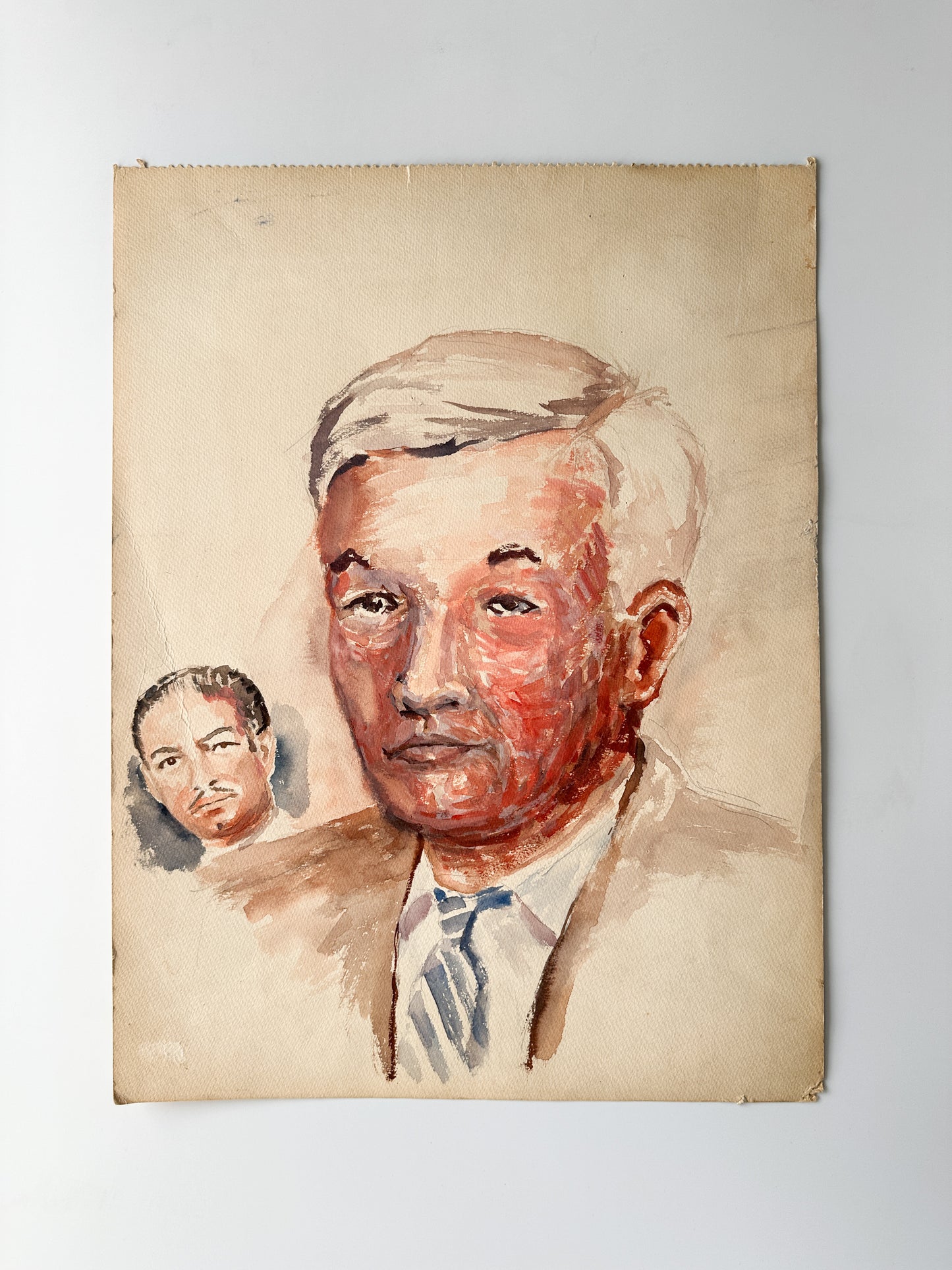 Portrait of a Man - Oil on Paper by Late Artist Jane Matteson (15"W x 20"H)