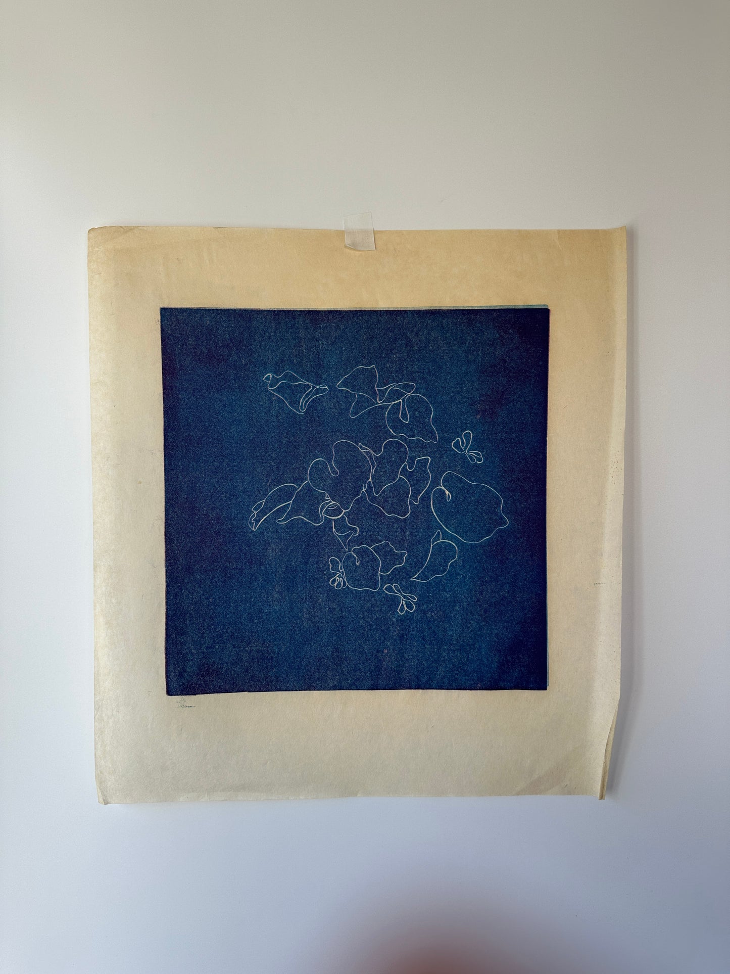 “FLYING VIOLETS” Linocut by the late Jane Matteson
