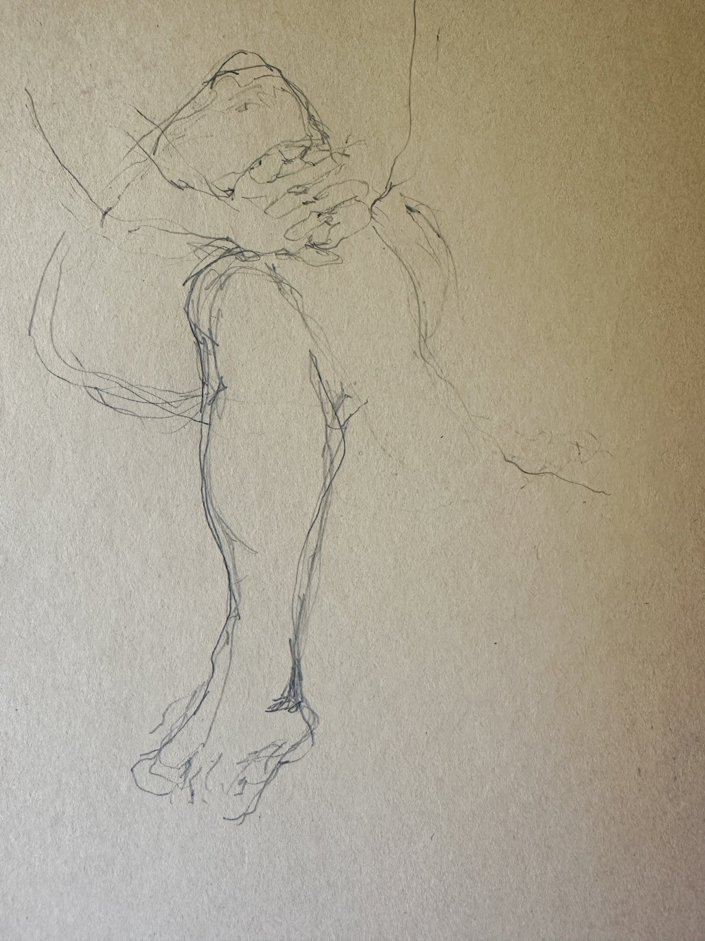 Nude Pencil Sketch (Double-Sided) by Jane Matteson (8.75"W x 15.5"H)
