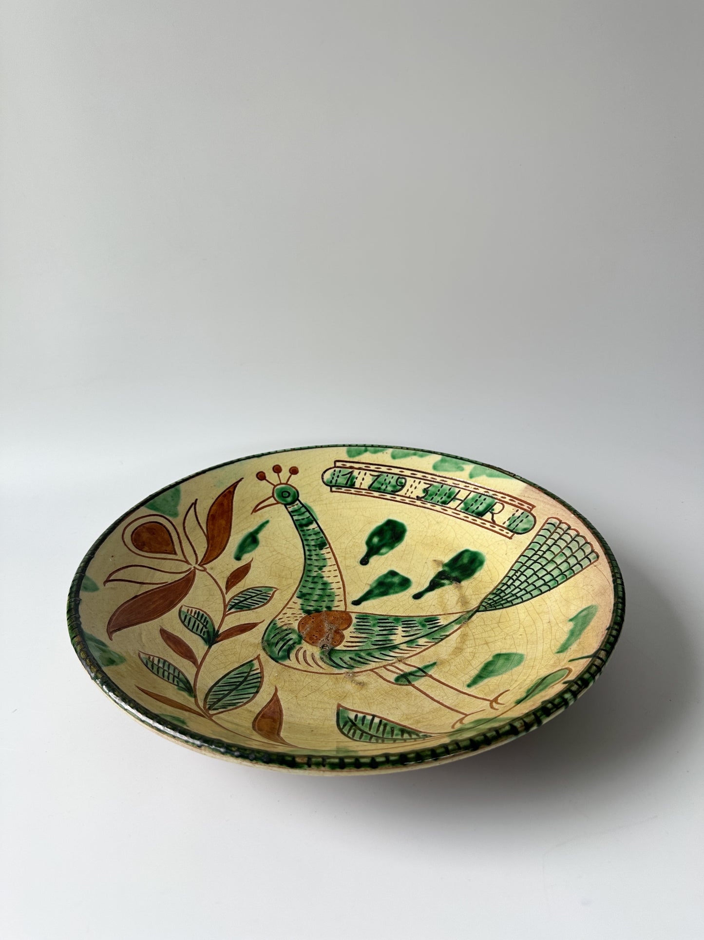 Heinrich Roth Redware Bowl Hand Painted from Italy