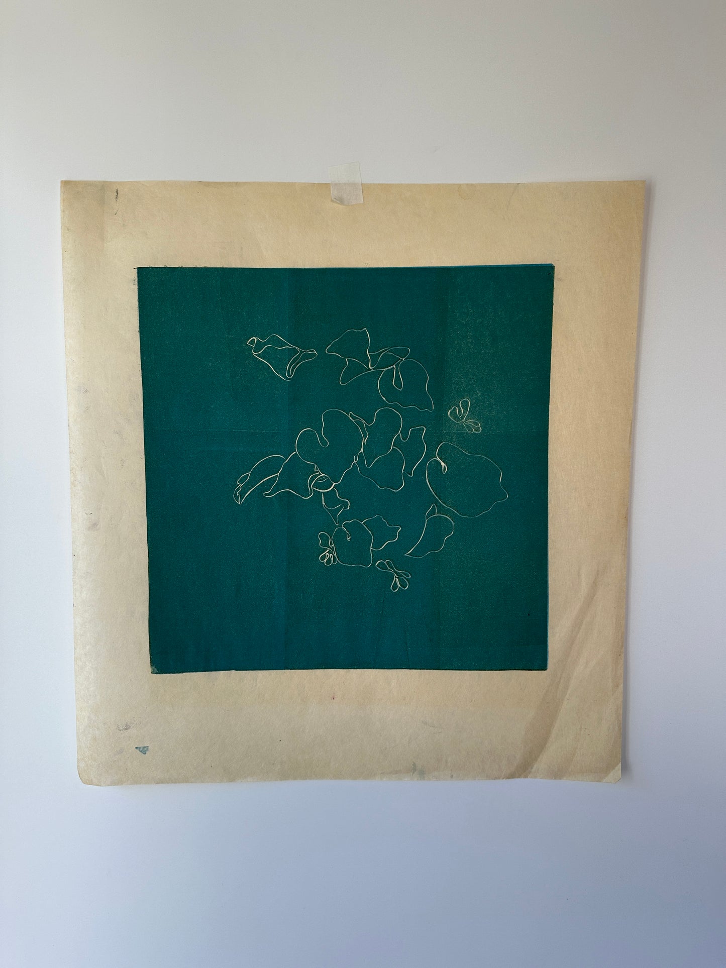 “FLYING VIOLETS” Linocut by the late Jane Matteson