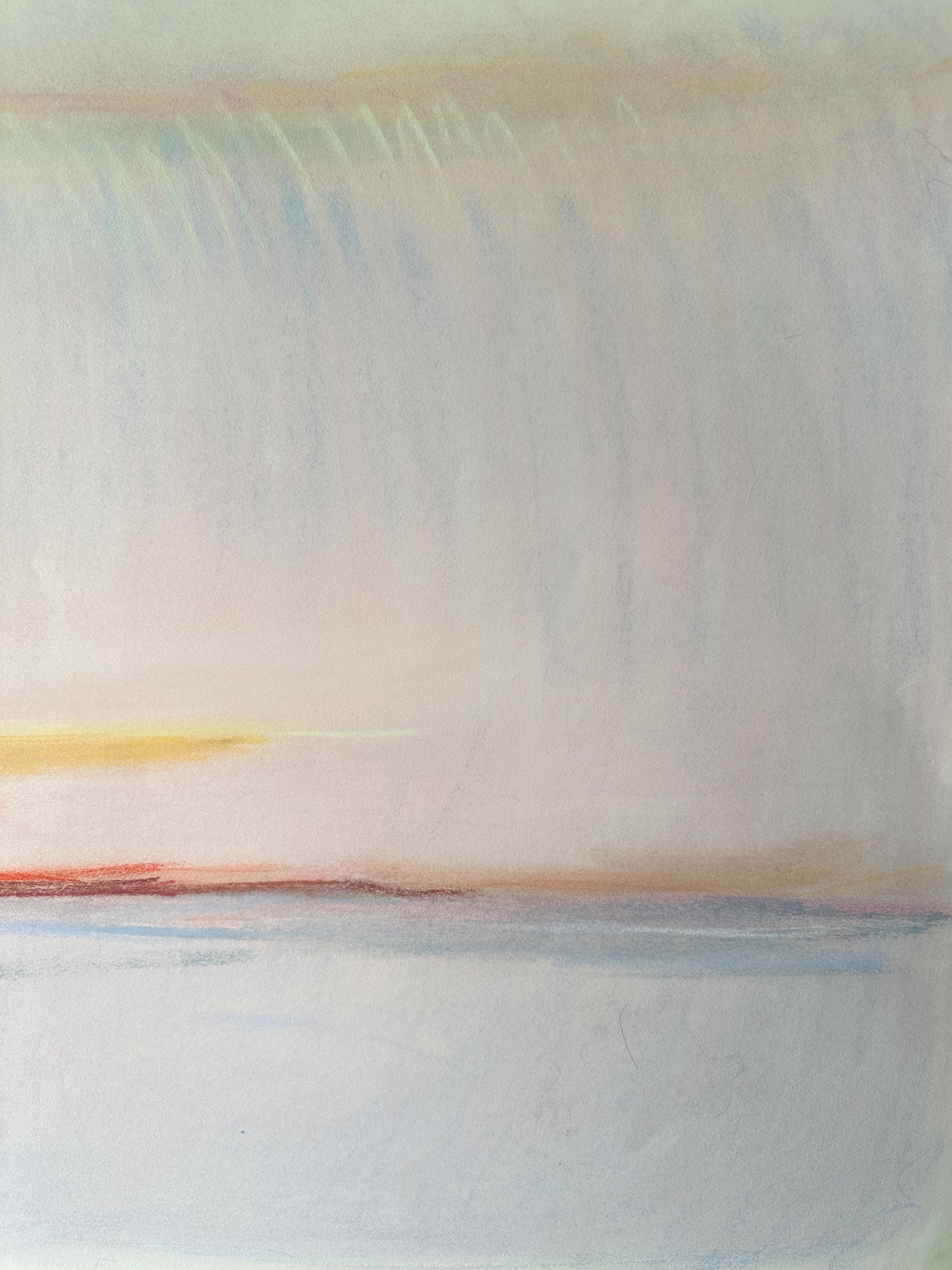 Light Pink Abstract Sky - Pastel by Jane Matteson (40"W x 26"H)