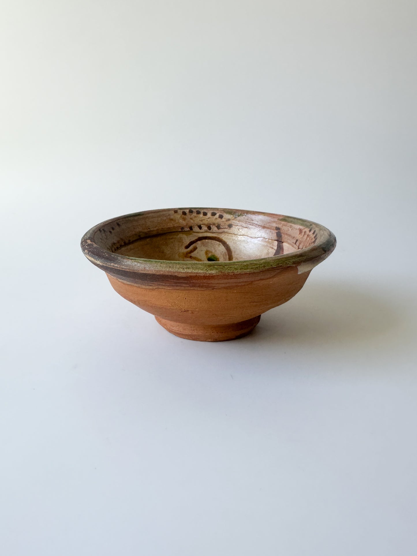 Tiny Talavera Earthenware Bowl with Hand-Painted Bird