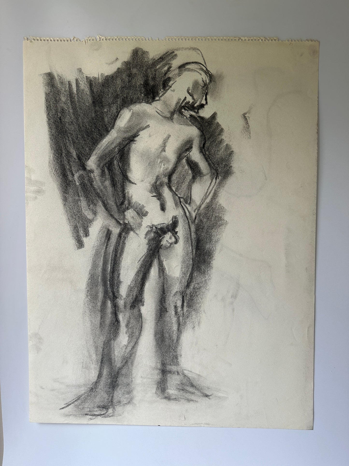 Double-Sided Nude Male I - Sketch by Jane Matteson (18"W x 24"H)