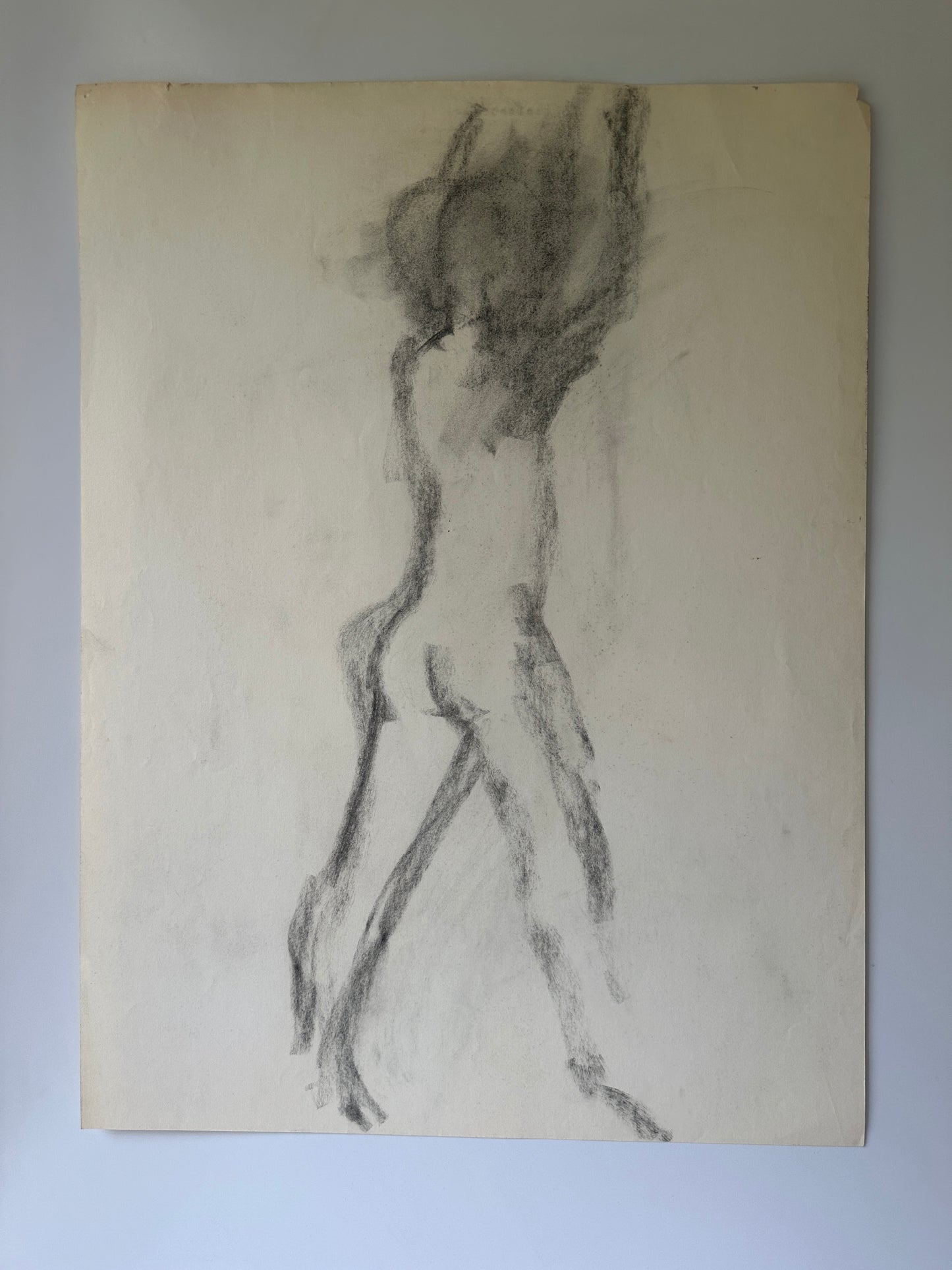 Double-Sided Nude Male II - Sketch by Jane Matteson (18"W x 24"H)