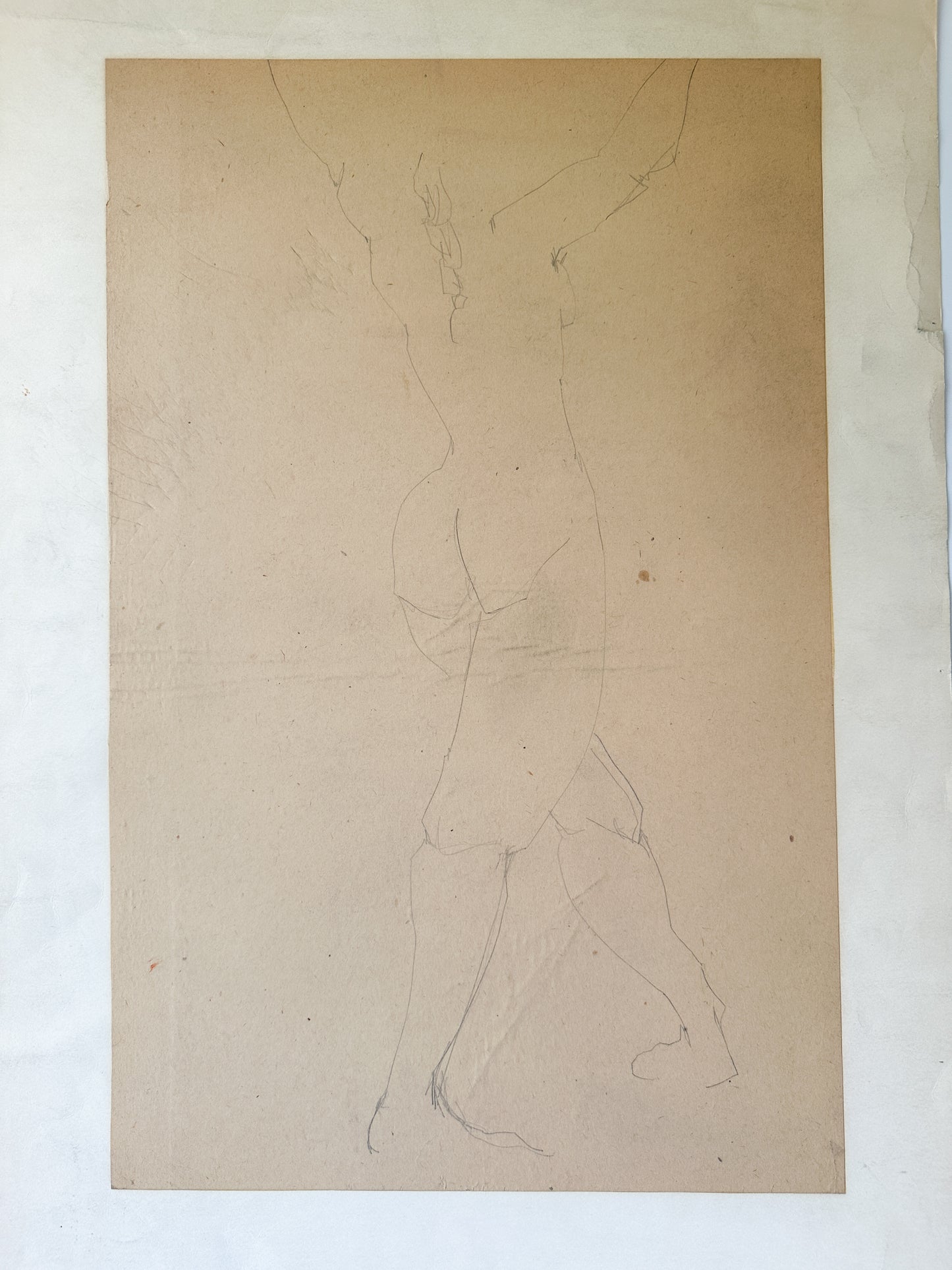 Nude (vertical) Pencil Drawing by Jane Matteson (15.5"W x 25.5"H)