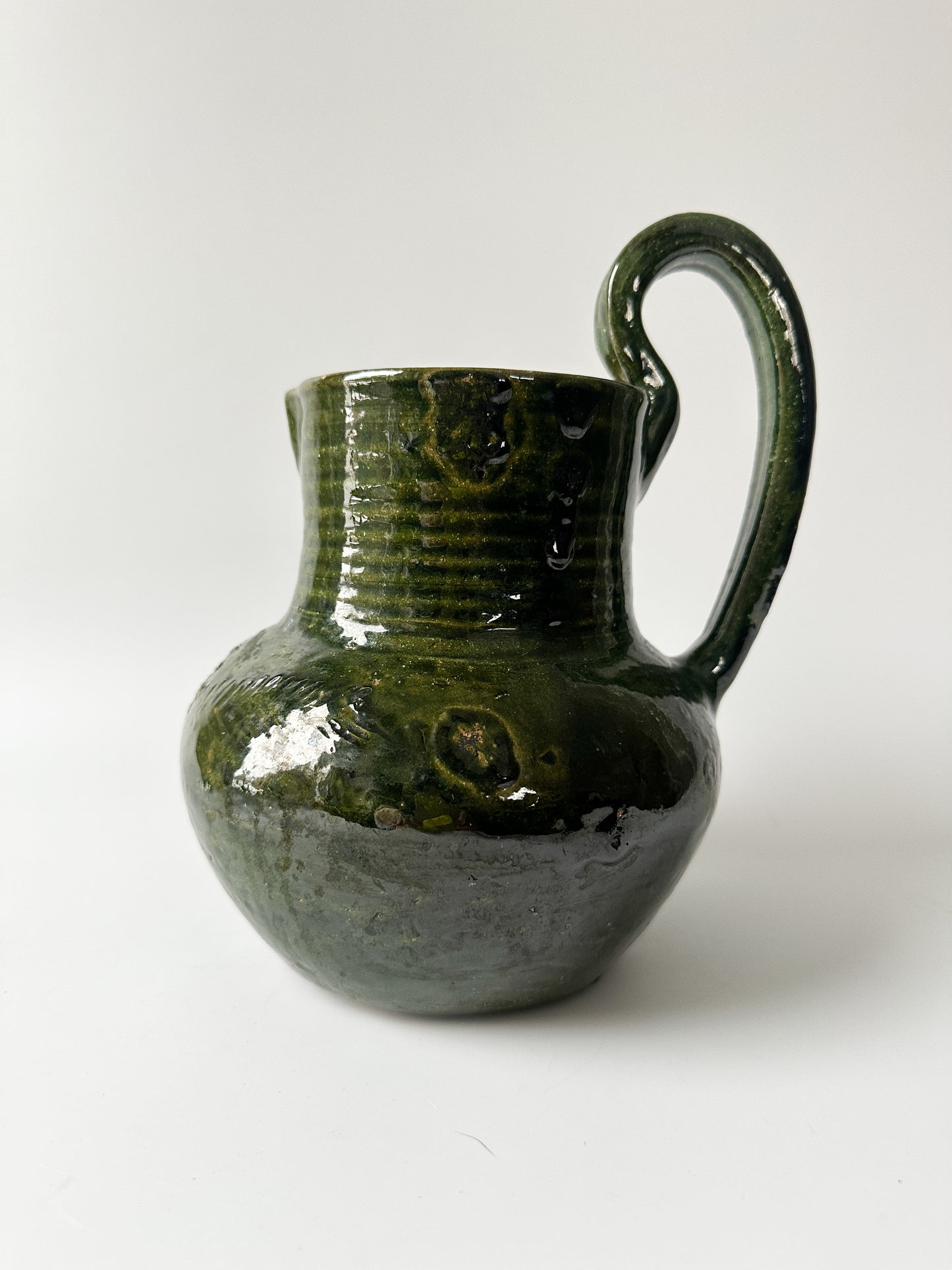 Green Terracotta Pottery Pitcher Jug