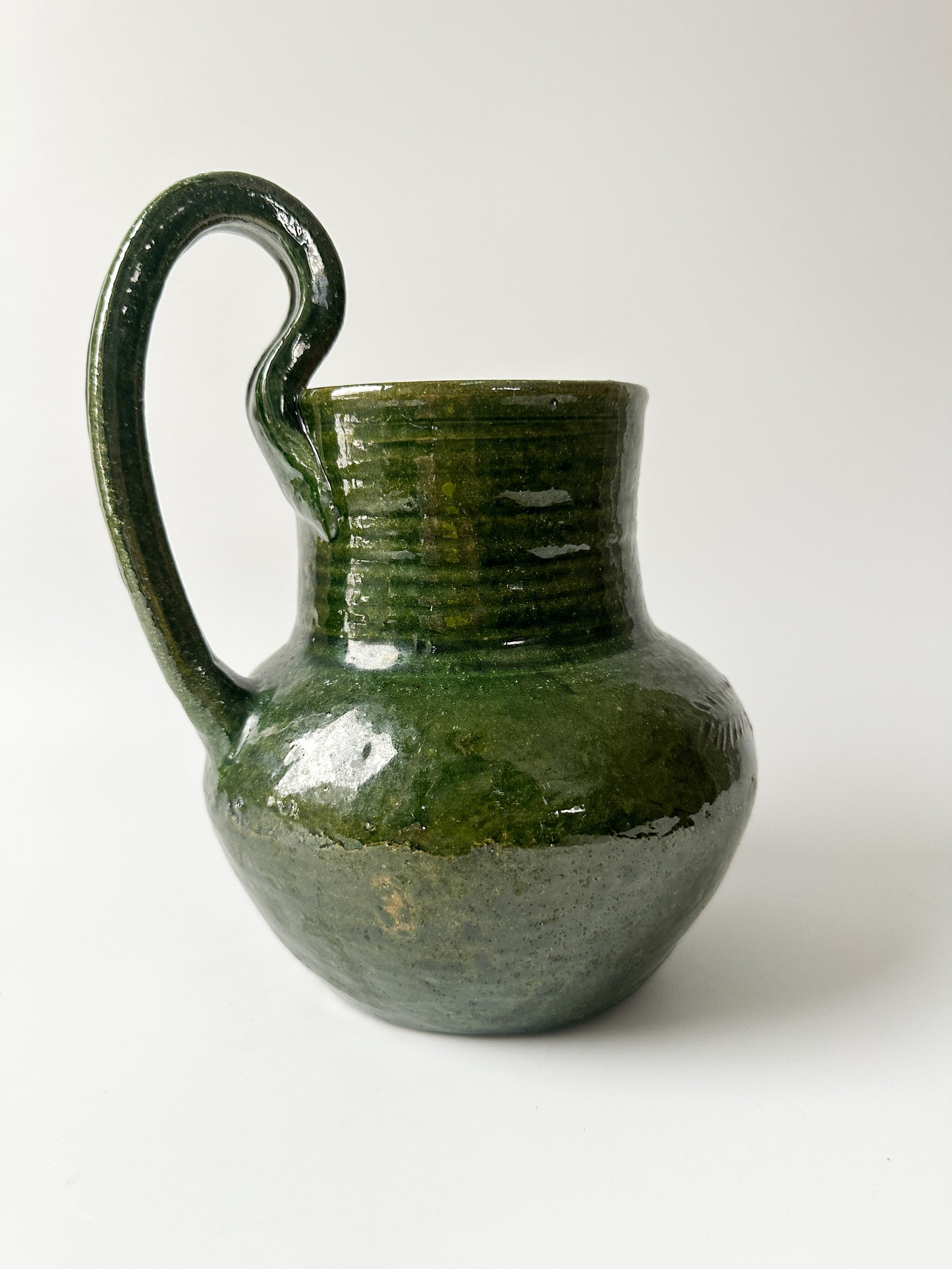 Green Terracotta Pottery Pitcher Jug