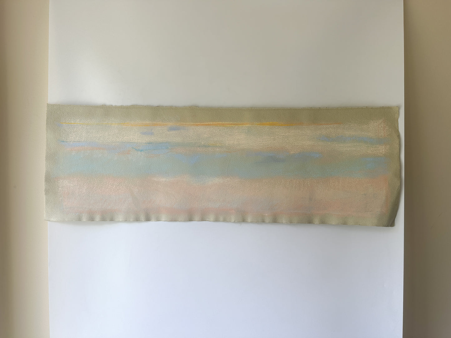 Peach Deeam Abstract Sky - Pastel by Jane Matteson (31"W x 10.5"H)