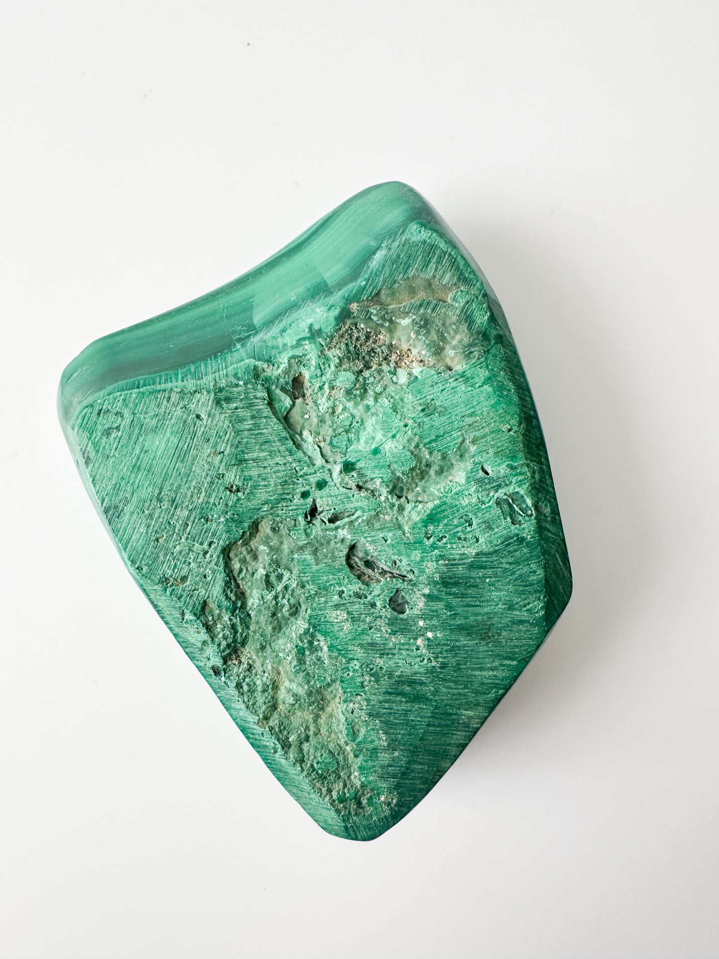 Polished Genuine Malachite Shallow Trinket Dish (4"L x 3"W x 1"H)