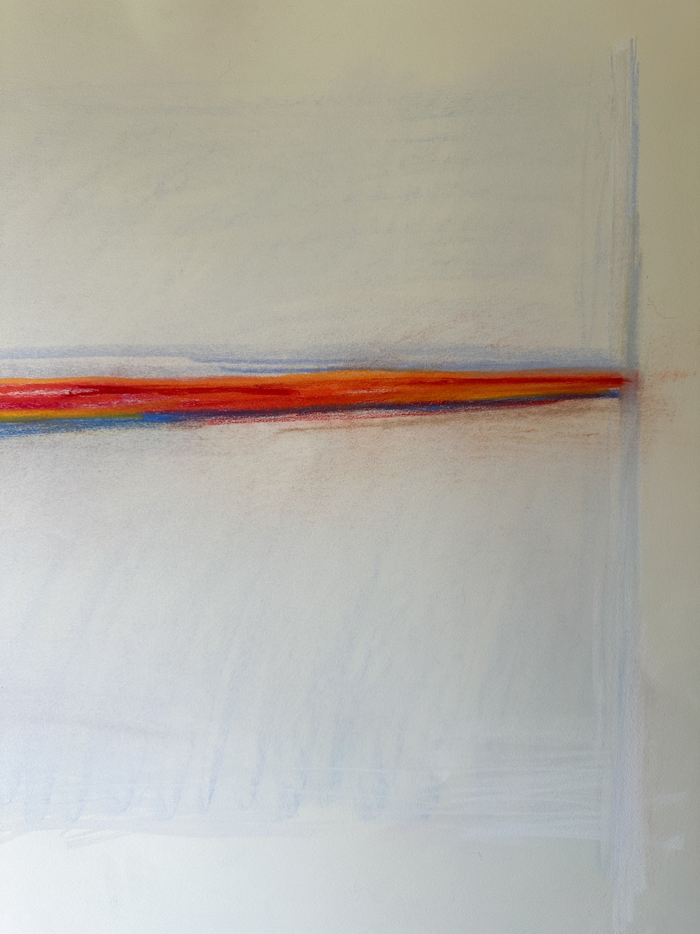 Bright Red Horizon - Pastel by Jane Matteson (40"W x 26"H)