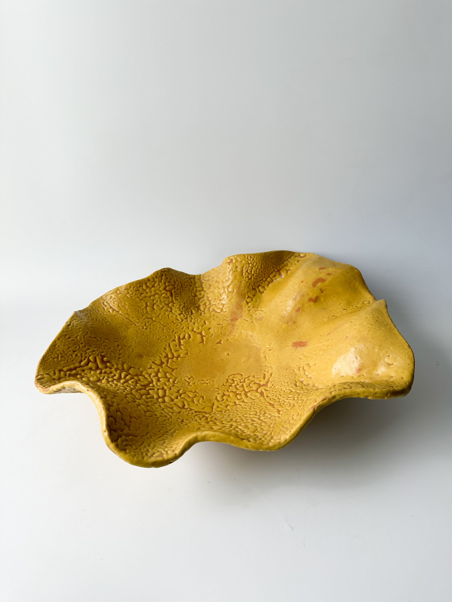 Yellow Pottery Wavy Bowl