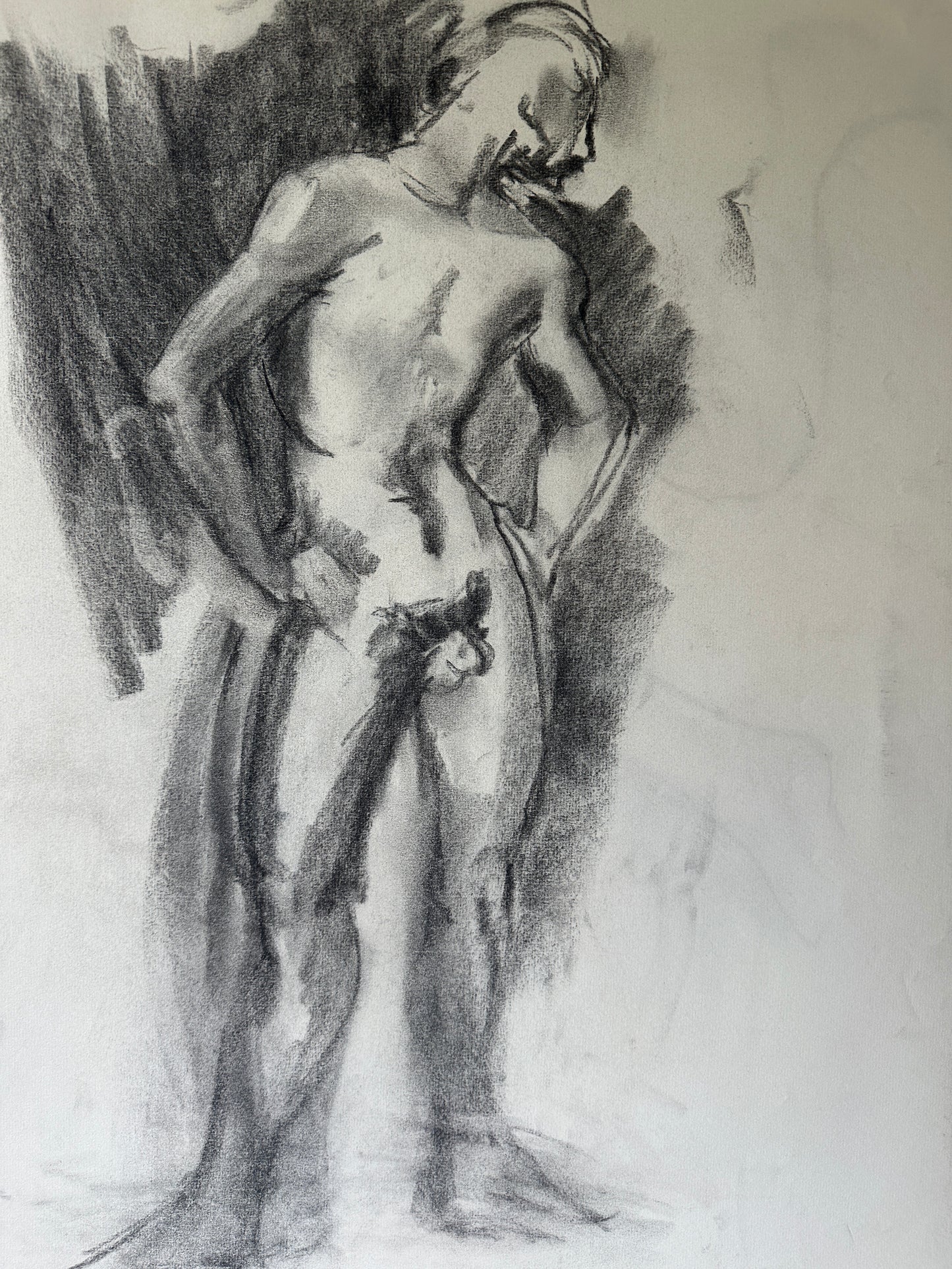 Double-Sided Nude Male I - Sketch by Jane Matteson (18"W x 24"H)