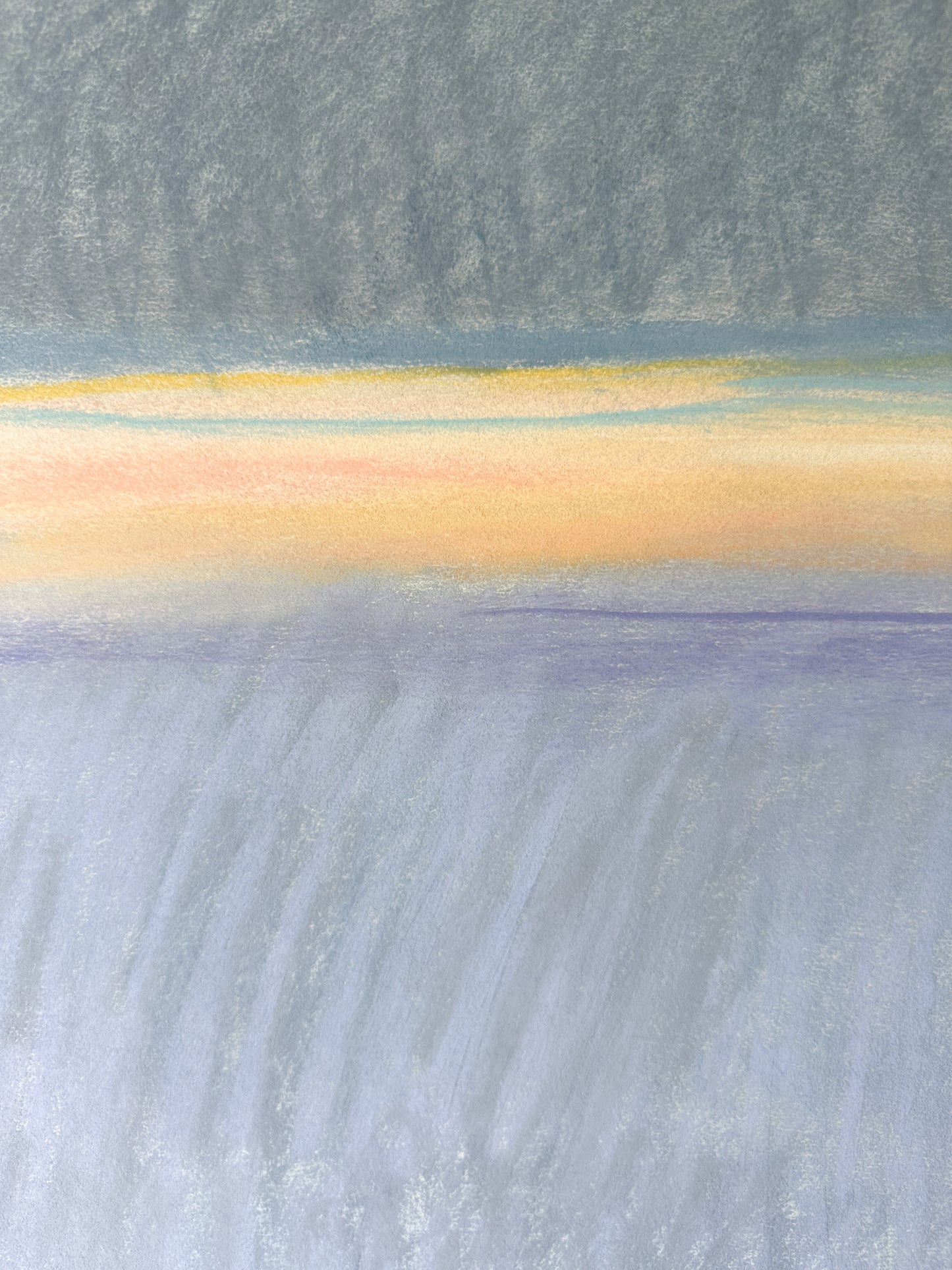 Gray, Blue, and Yellow Abstract Sky - Pastel by Jane Matteson (40"W x 26"H)