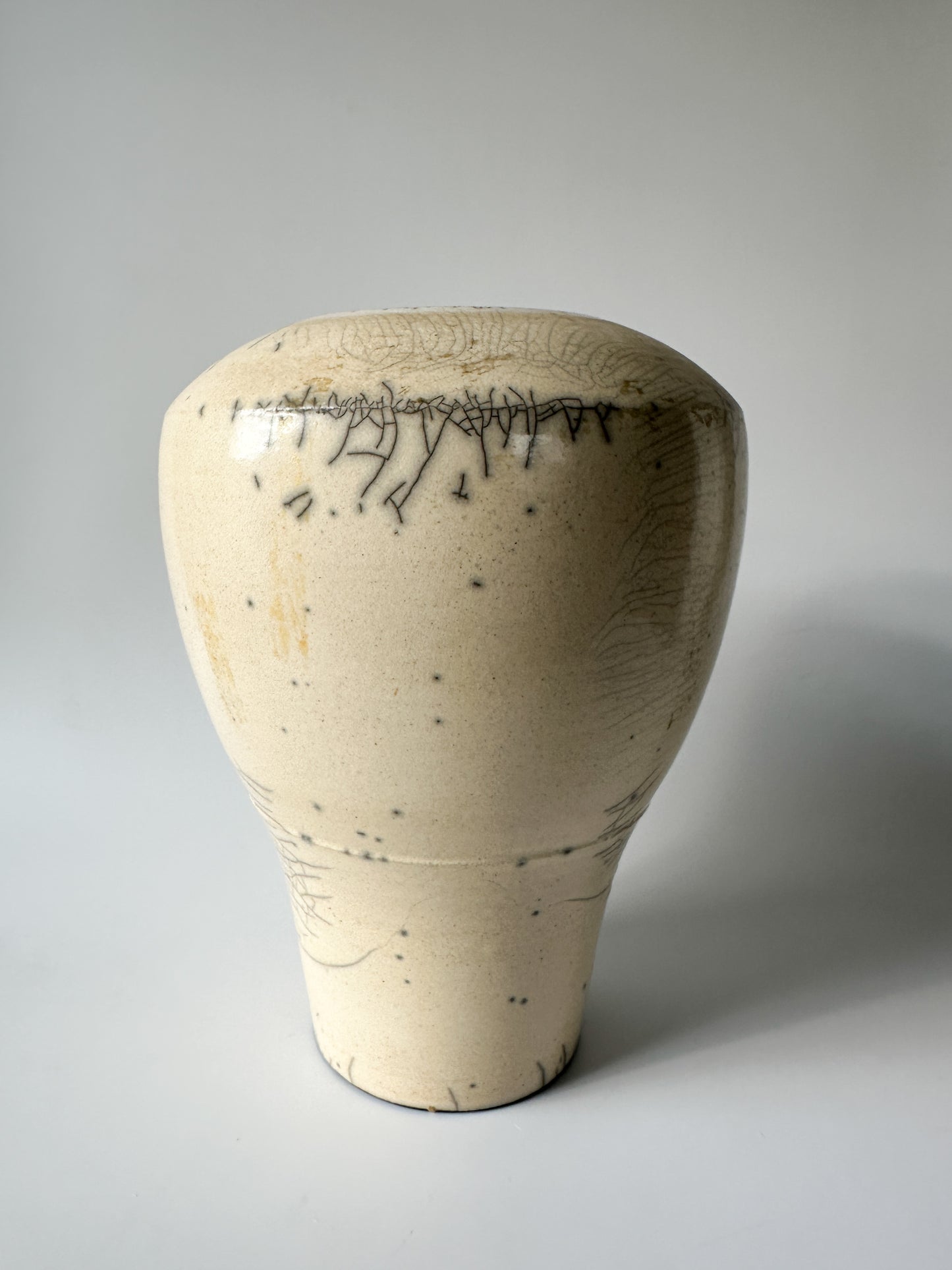 Cream Raku Vase (signed)