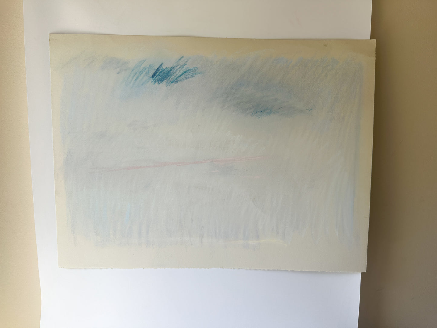 Aqua Cloud in the Sky Abstract - Pastel by Jane Matteson (30”W x 22”H)