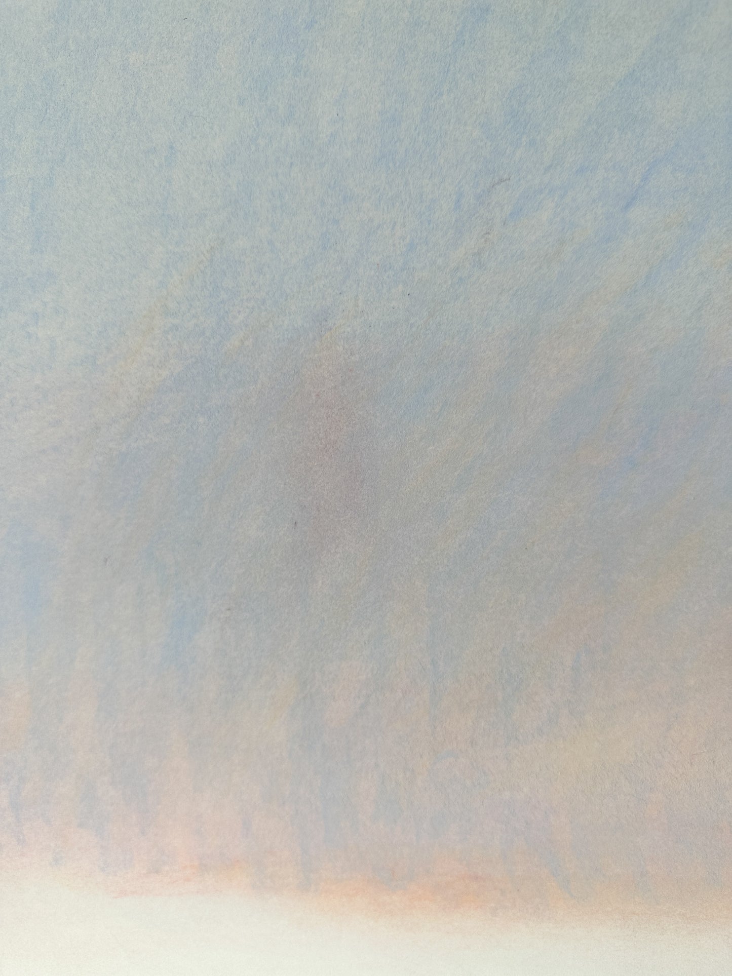 Light Pink and Blue Abstract Sky - Pastel by Jane Matteson (40”W x 26”H)