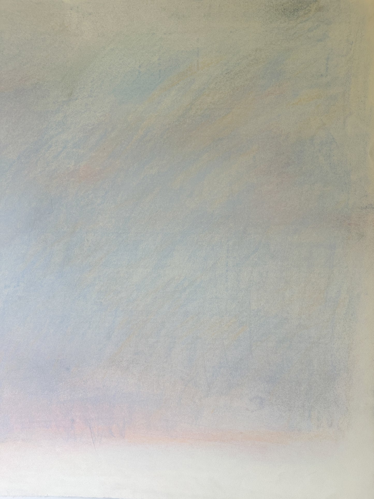 Light Pink and Blue Abstract Sky - Pastel by Jane Matteson (40”W x 26”H)