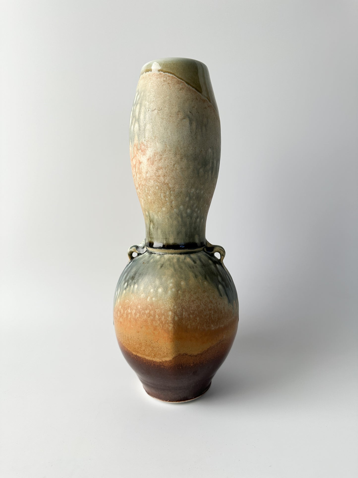 Tall Pottery Vase Vessel (signed)