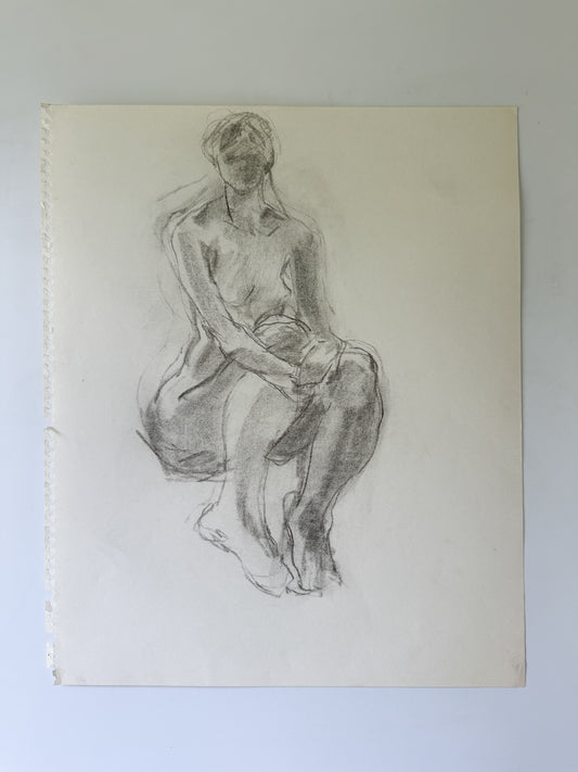 Nude Woman Sketch by Jane Matteson (14"W x 17"H)