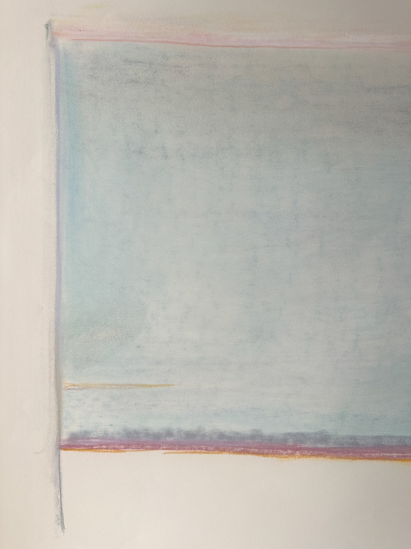 Light Blue and Pink Abstract Sky - Pastel by Jane Matteson (40"W x 26"H)