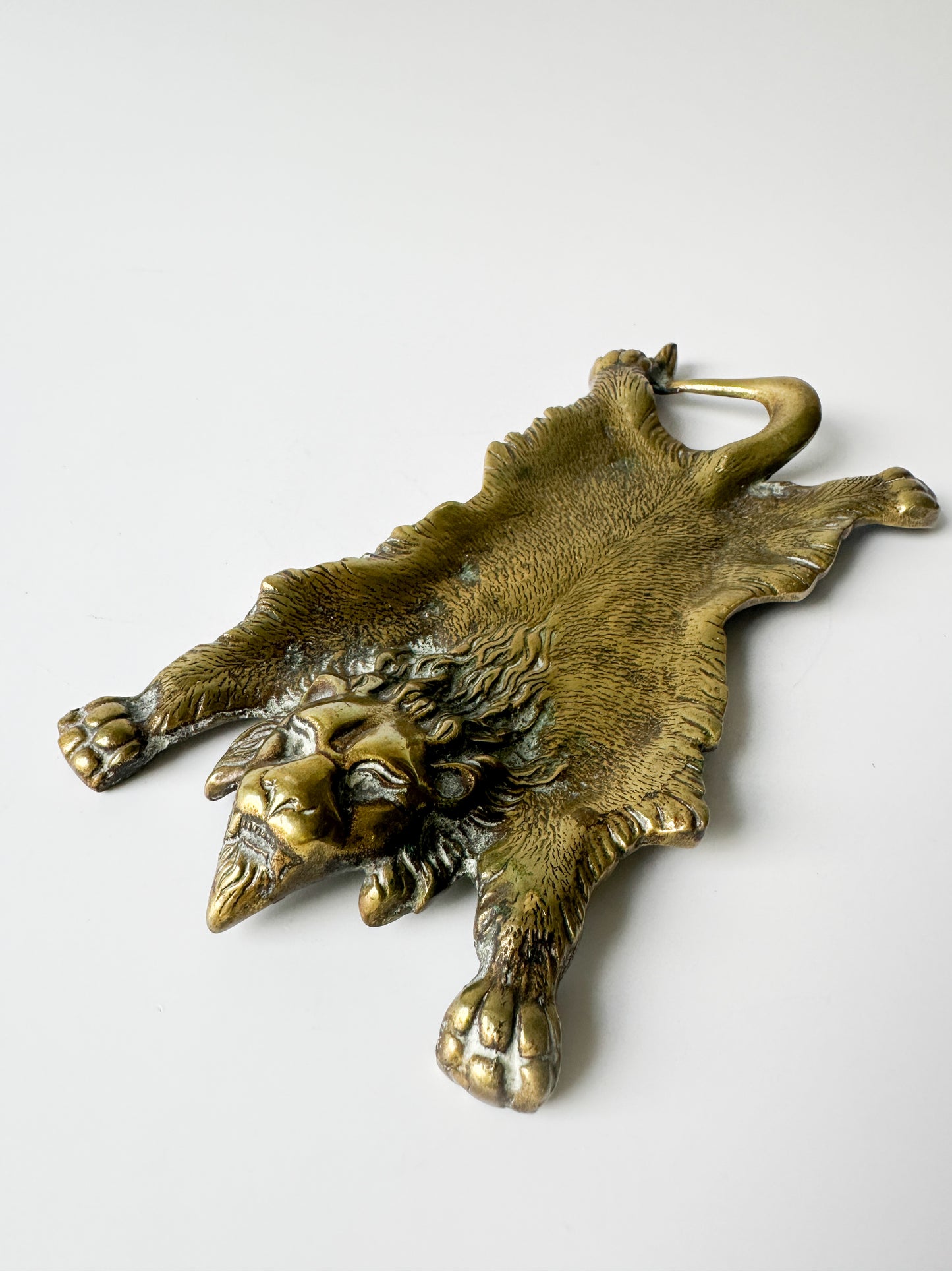 Vintage Brass Lion Trinket Dish