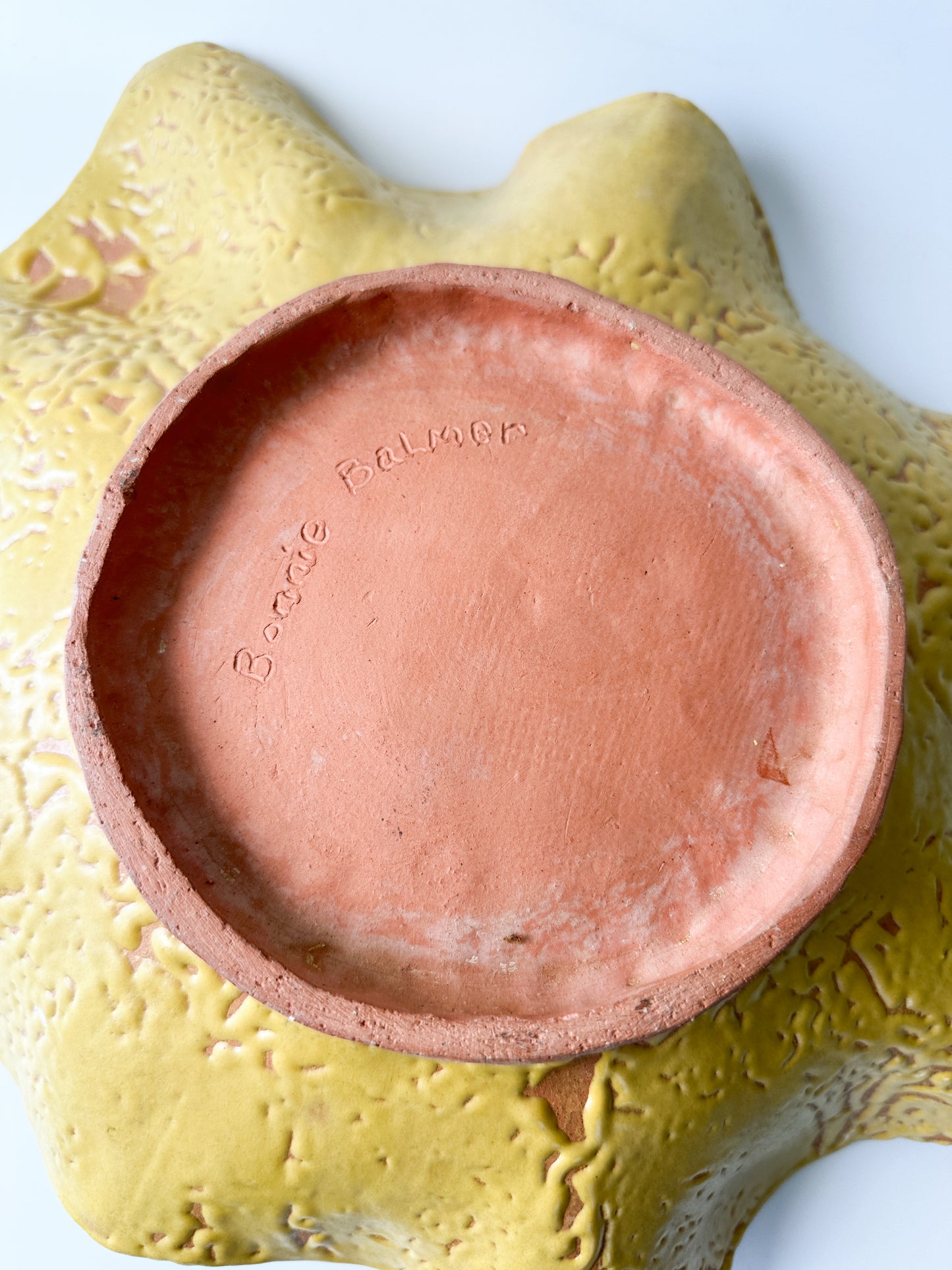 Yellow Pottery Wavy Bowl