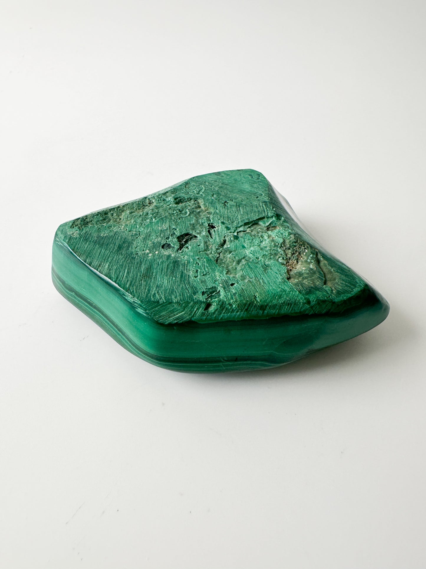 Polished Genuine Malachite Shallow Trinket Dish (4"L x 3"W x 1"H)