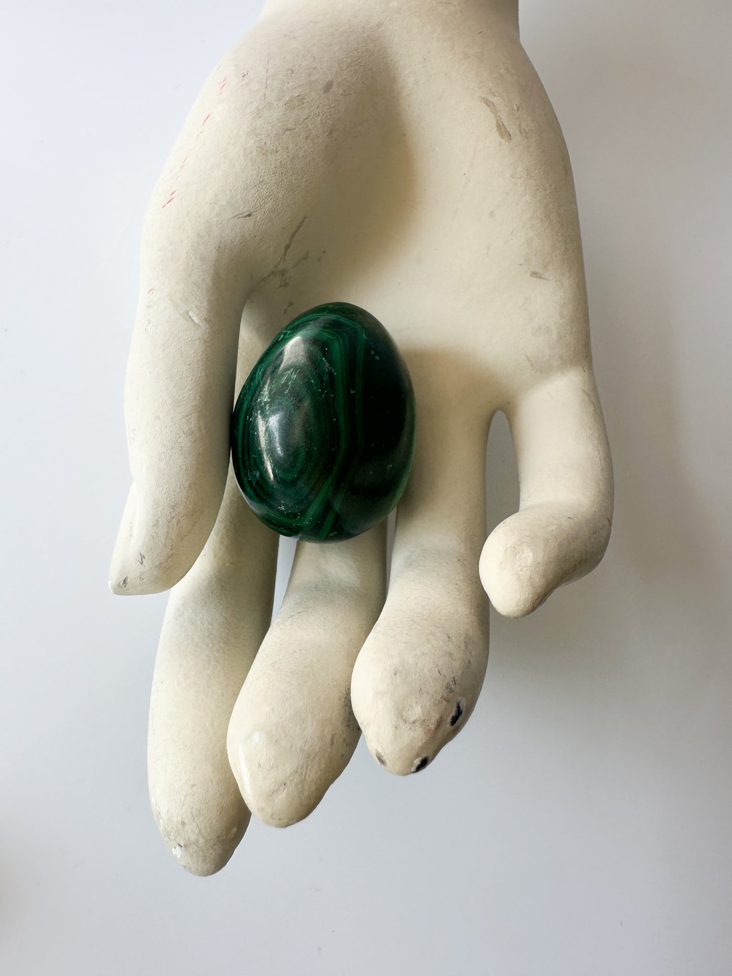 Genuine Malachite Egg - I (1.5"L x 1.125"W x 1.125"H)