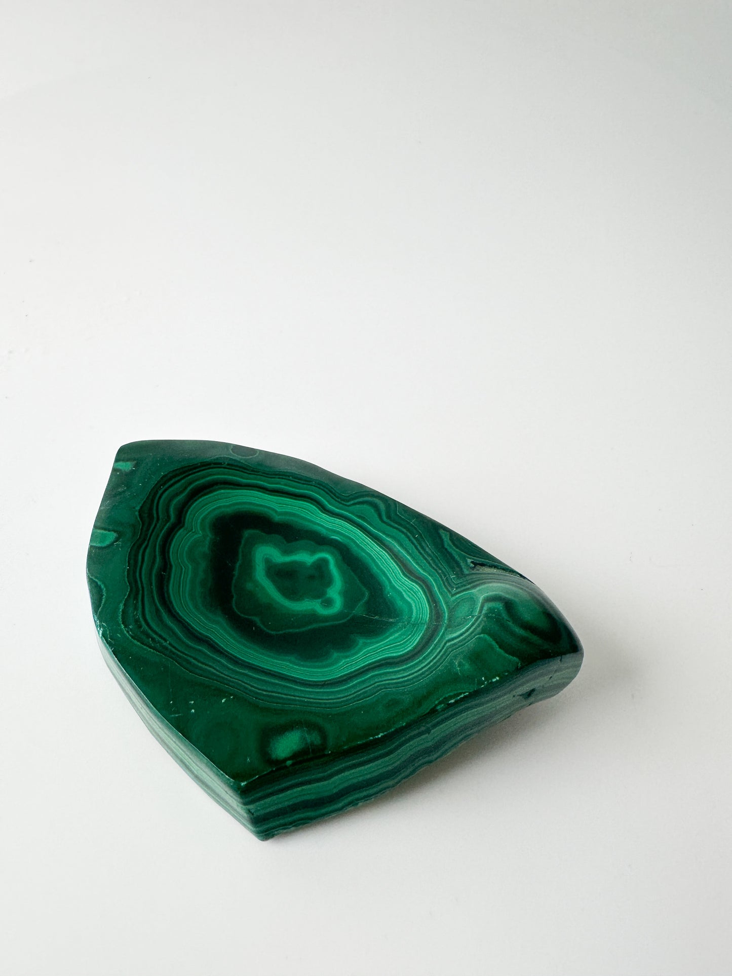 Polished Genuine Malachite Shallow Trinket Dish (4"L x 2.75"W x 1"H)