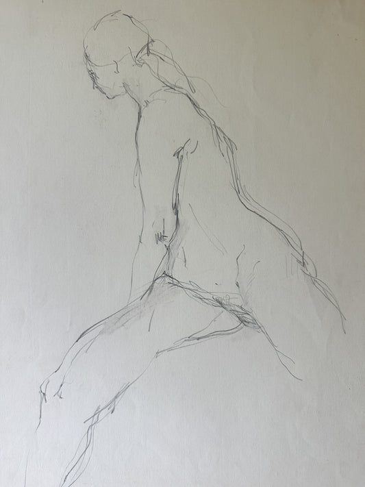 Nude Sketch by Jane Matteson (10.5"W x 14.5"H)