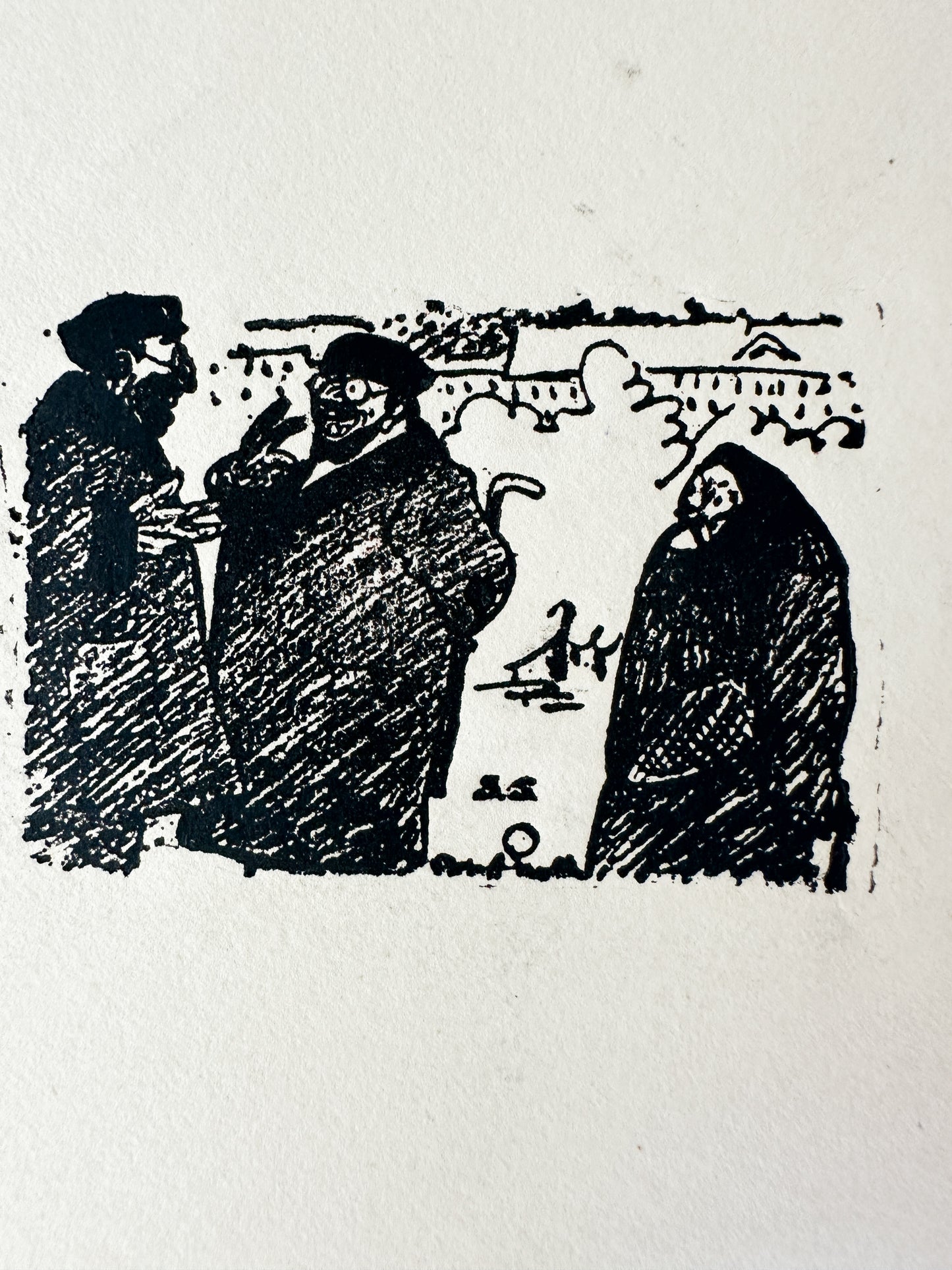 Untitled Cartoon Style Etching by Unknown Artist (unsigned) (7"W x 6"H)