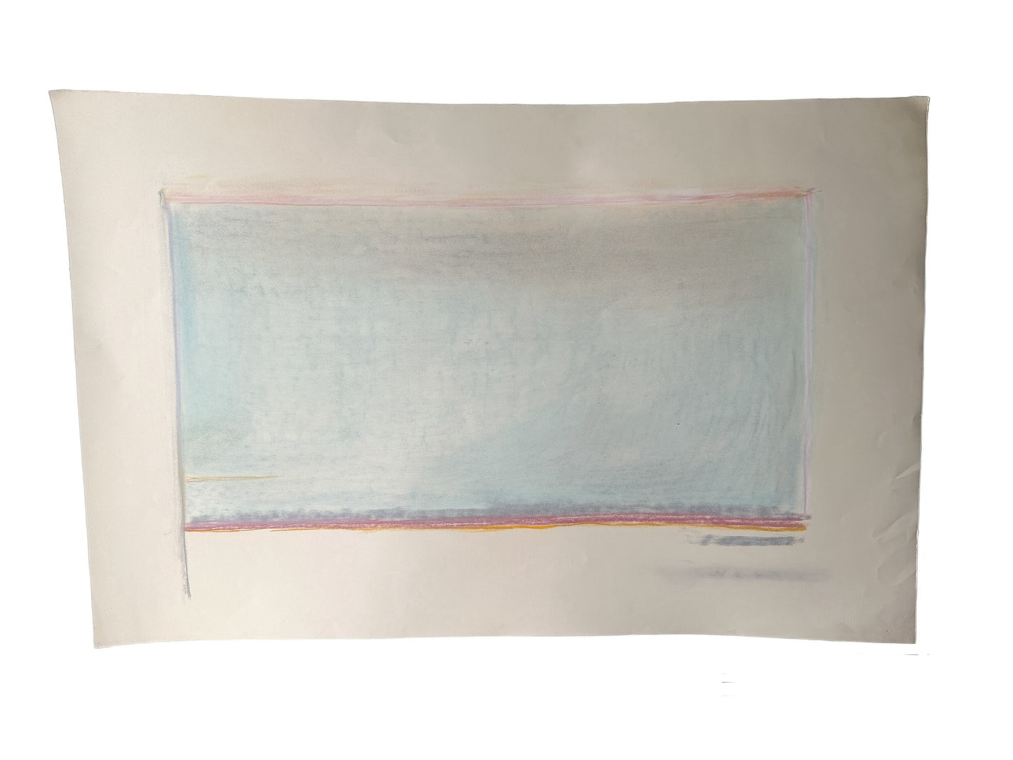 Light Blue and Pink Abstract Sky - Pastel by Jane Matteson (40"W x 26"H)