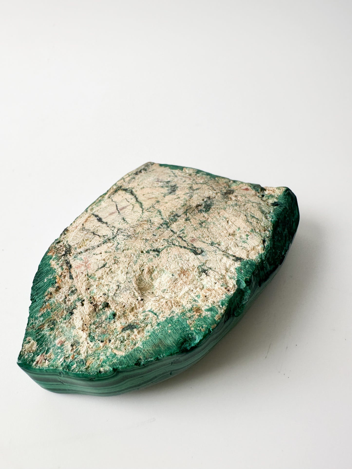 Polished Genuine Malachite Shallow Trinket Dish (4"L x 2.75"W x 1"H)