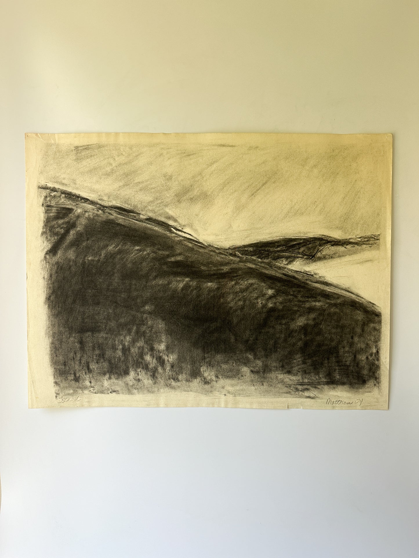 "ISLAND" Charcoal Drawing by Jane Matteson (SIGNED) (23.5"W x 19"H)