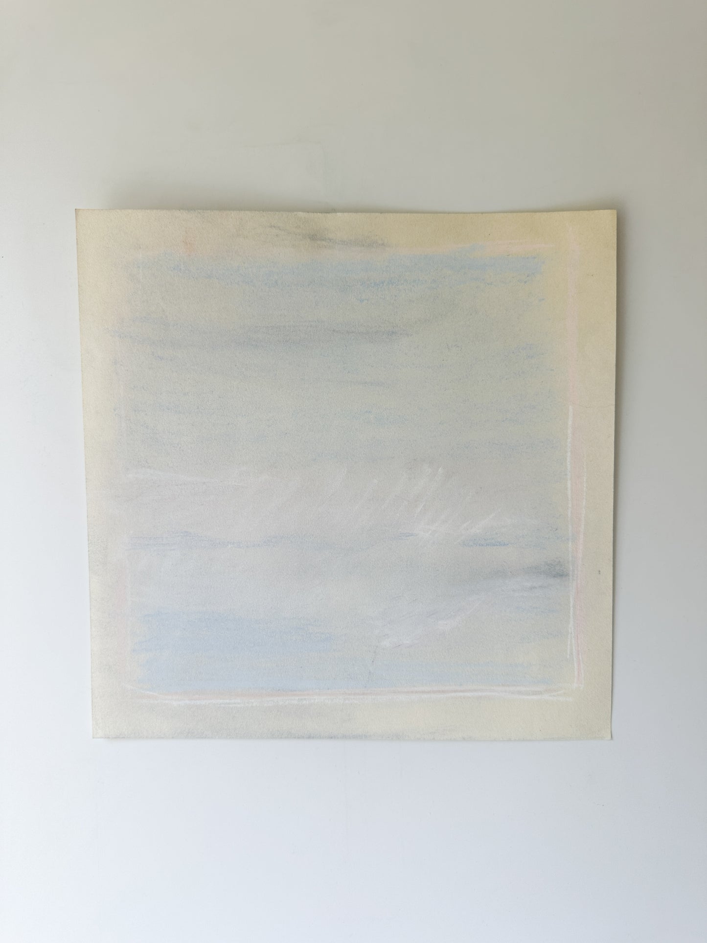 Small Light Blue Abstract - Pastel on Paper by Isaac Ortiz (10”W x 10”H)