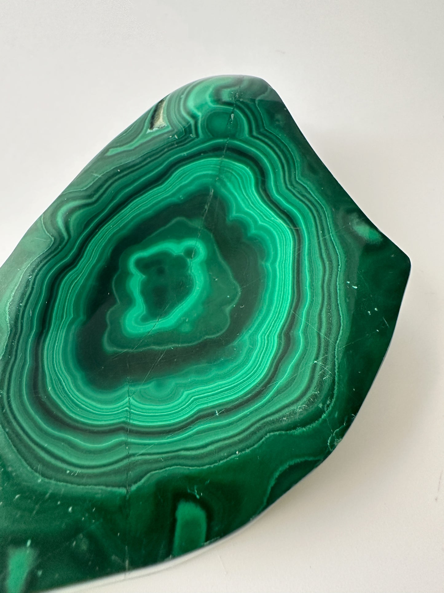 Polished Genuine Malachite Shallow Trinket Dish (4"L x 2.75"W x 1"H)