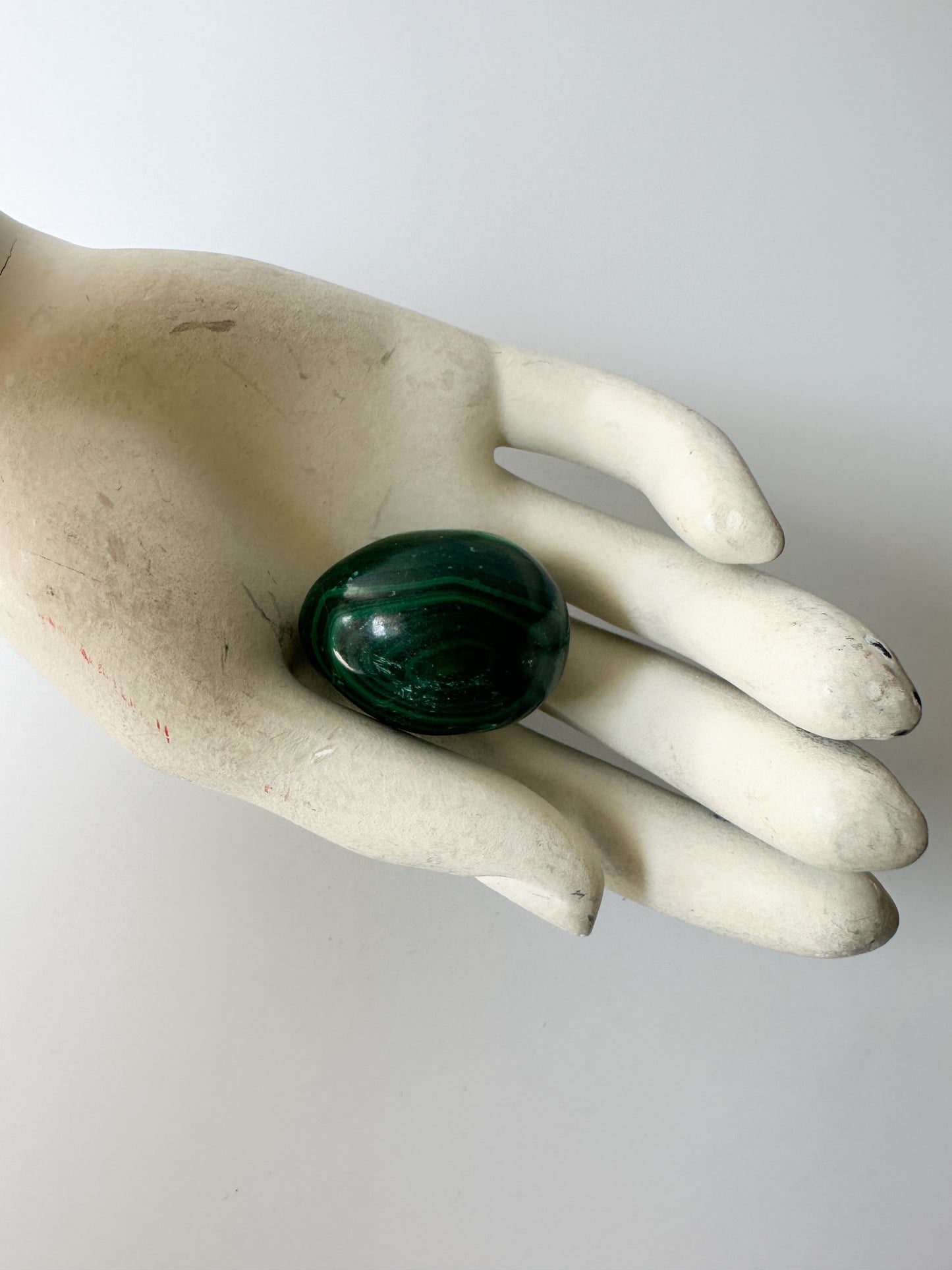 Genuine Malachite Egg - I (1.5"L x 1.125"W x 1.125"H)