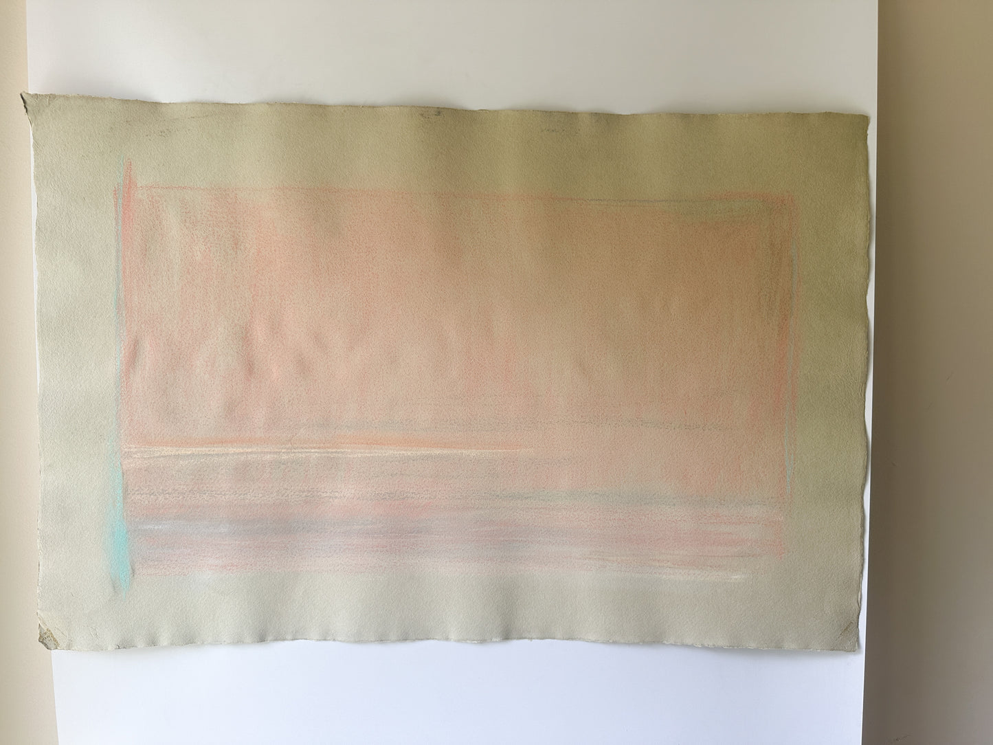 Pink Blush Abstract Sky - Pastel by Jane Matteson (31"W x 21”H)